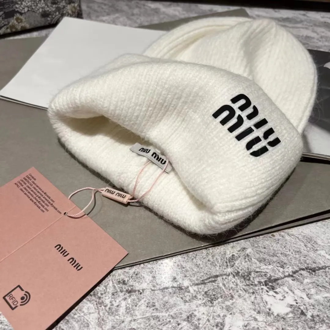 MiuMiu rabbit fur knitted hat