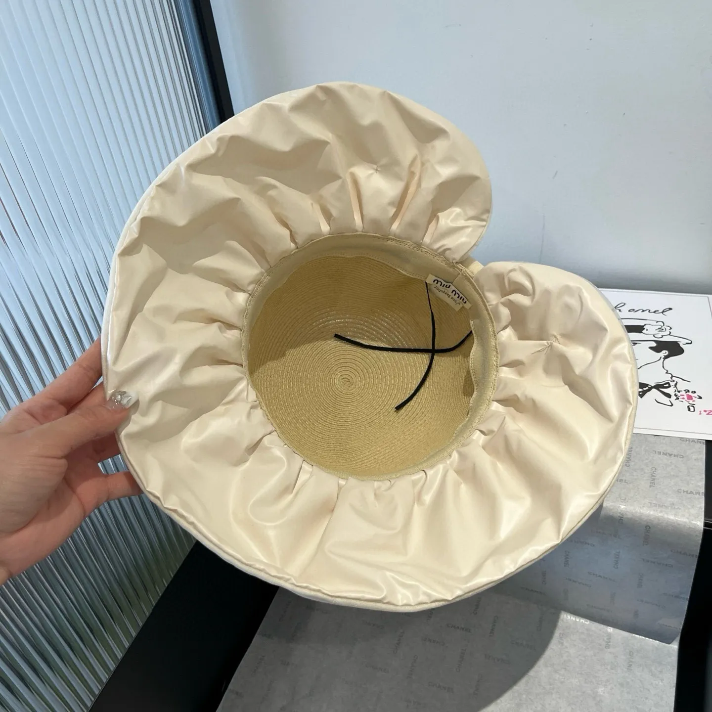 💰120¥ miumiu new lantern hat, sunshade straw hat, anti-UV brim, head circumference 57cm