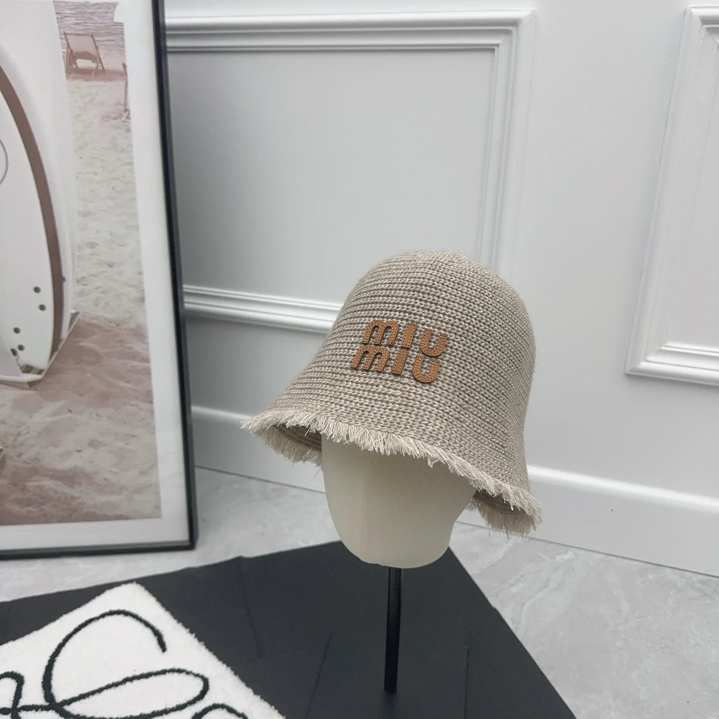 miumiu🫶 New style basin hat with raw edge design‼ ️