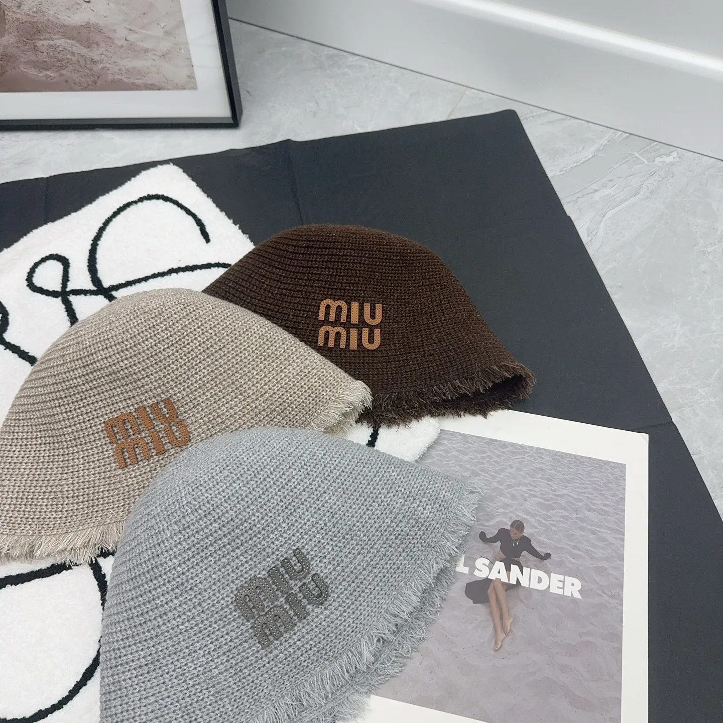 miumiu🫶 New style basin hat with raw edge design‼ ️