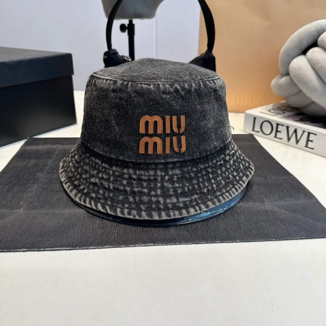 P60 miumiu high-end denim fisherman hat, original quality, head circumference 57cm