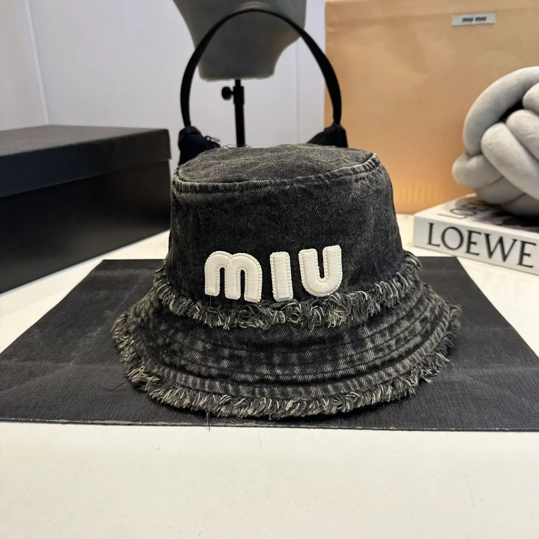 P70 miumiu high-end denim fisherman hat, original quality, head circumference 57cm