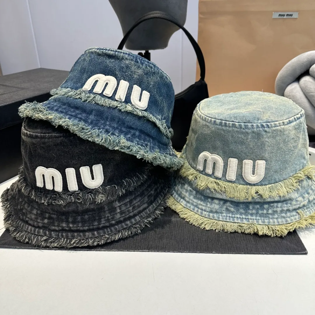 P70 miumiu high-end denim fisherman hat, original quality, head circumference 57cm