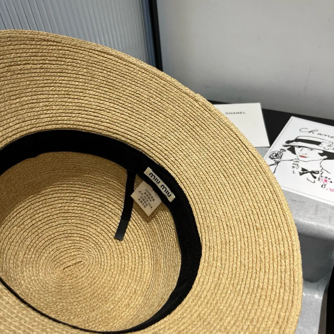 💰190¥ miumiu raffia basin hat, high-end customized basin hat, head circumference 57cm