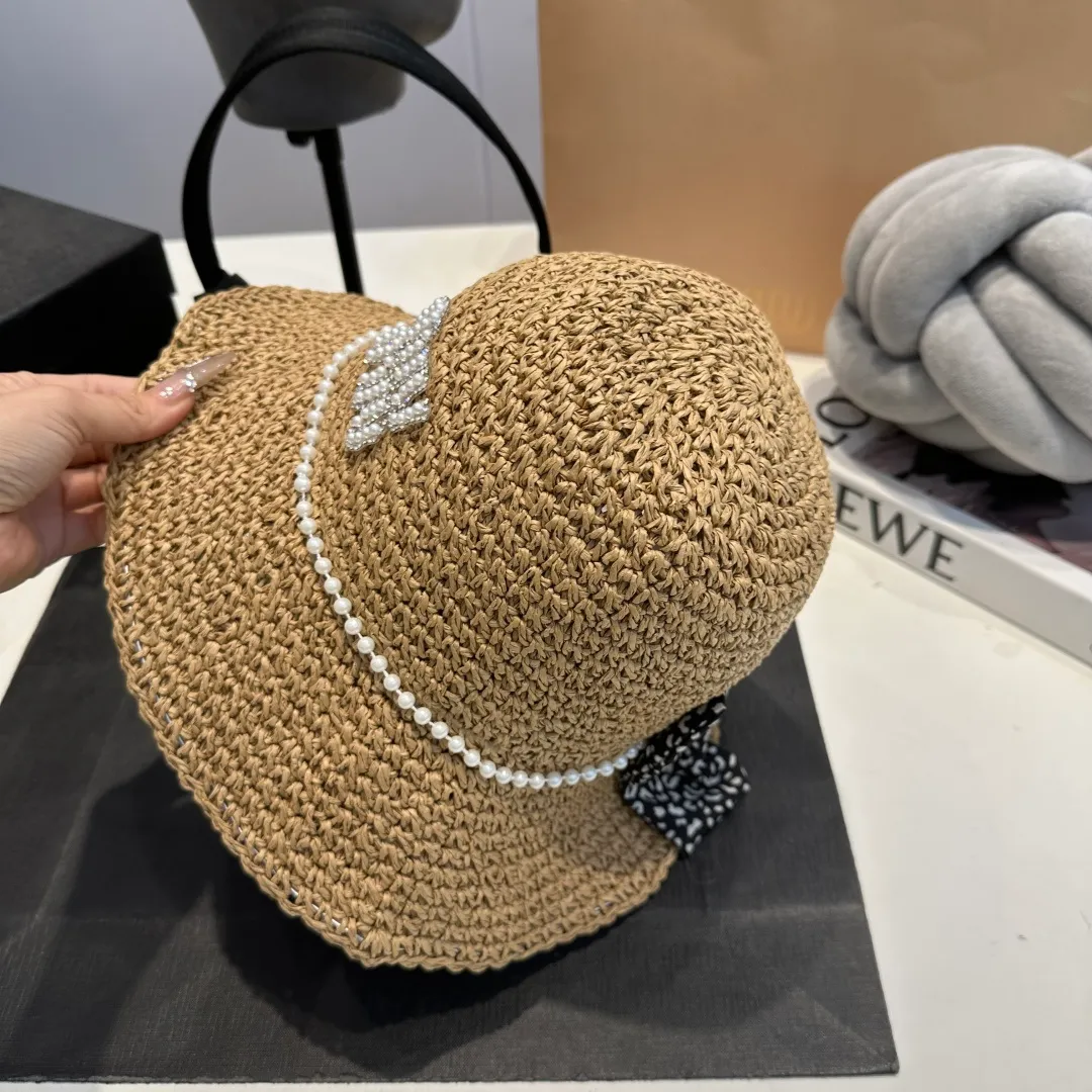 P60 miumiu new flat-top sun hat, straw sun hat, head circumference 57cm