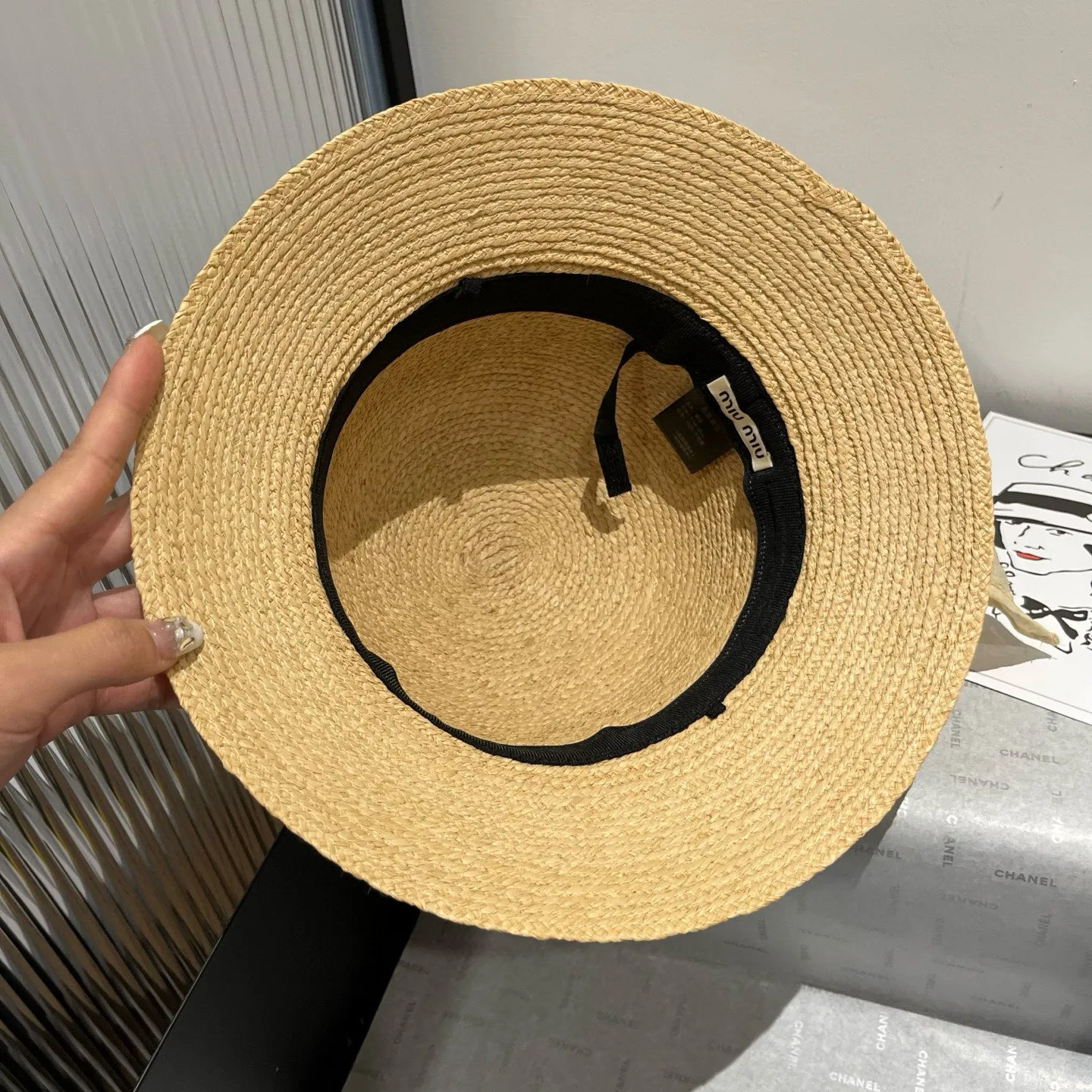 💰160¥ miumiu raffia hat, lady style, head circumference 57cm
