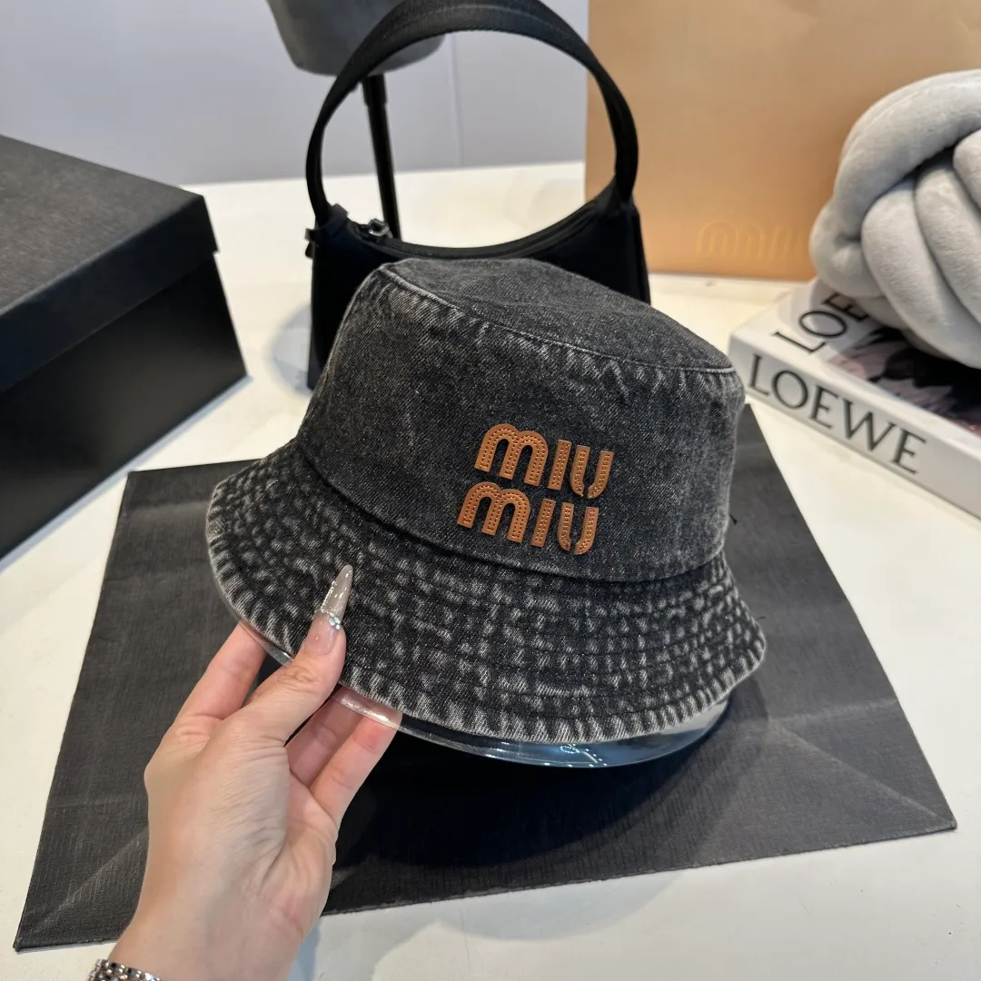 P60 miumiu high-end denim fisherman hat, original quality, head circumference 57cm