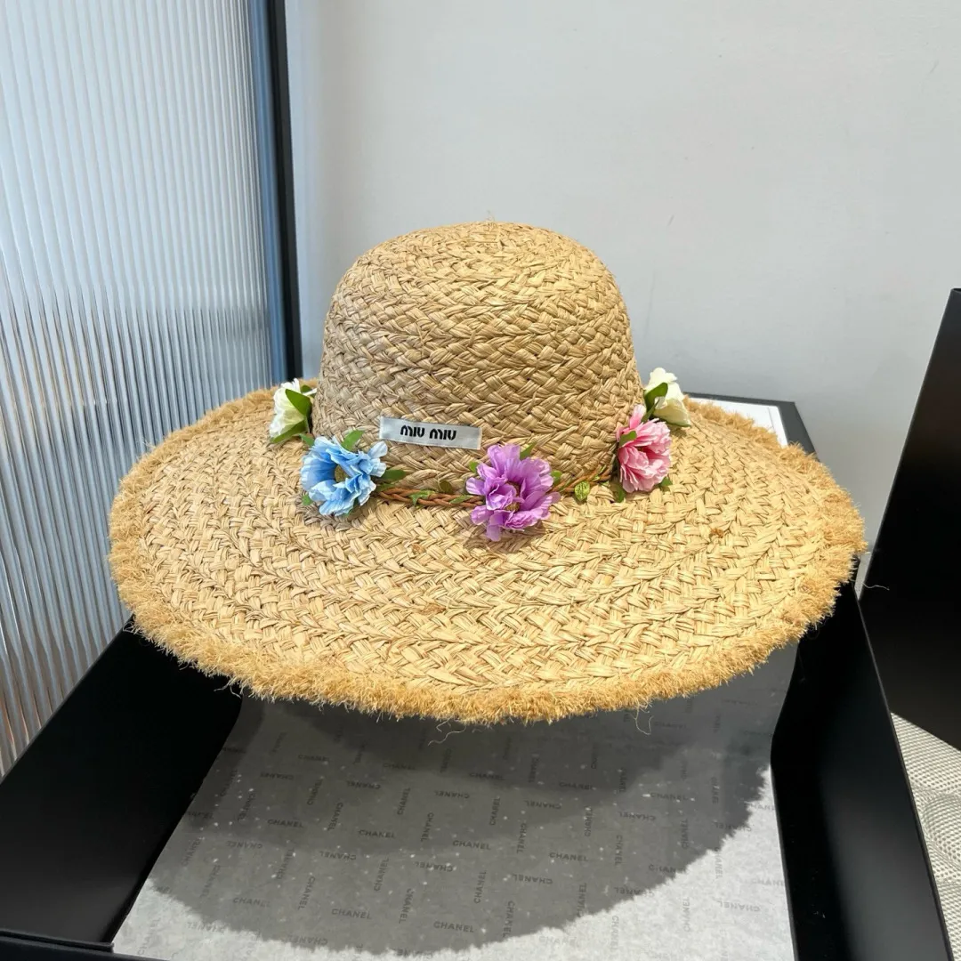 150¥ miumiu raffia straw hat, a must-have for travel, head circumference 57cm