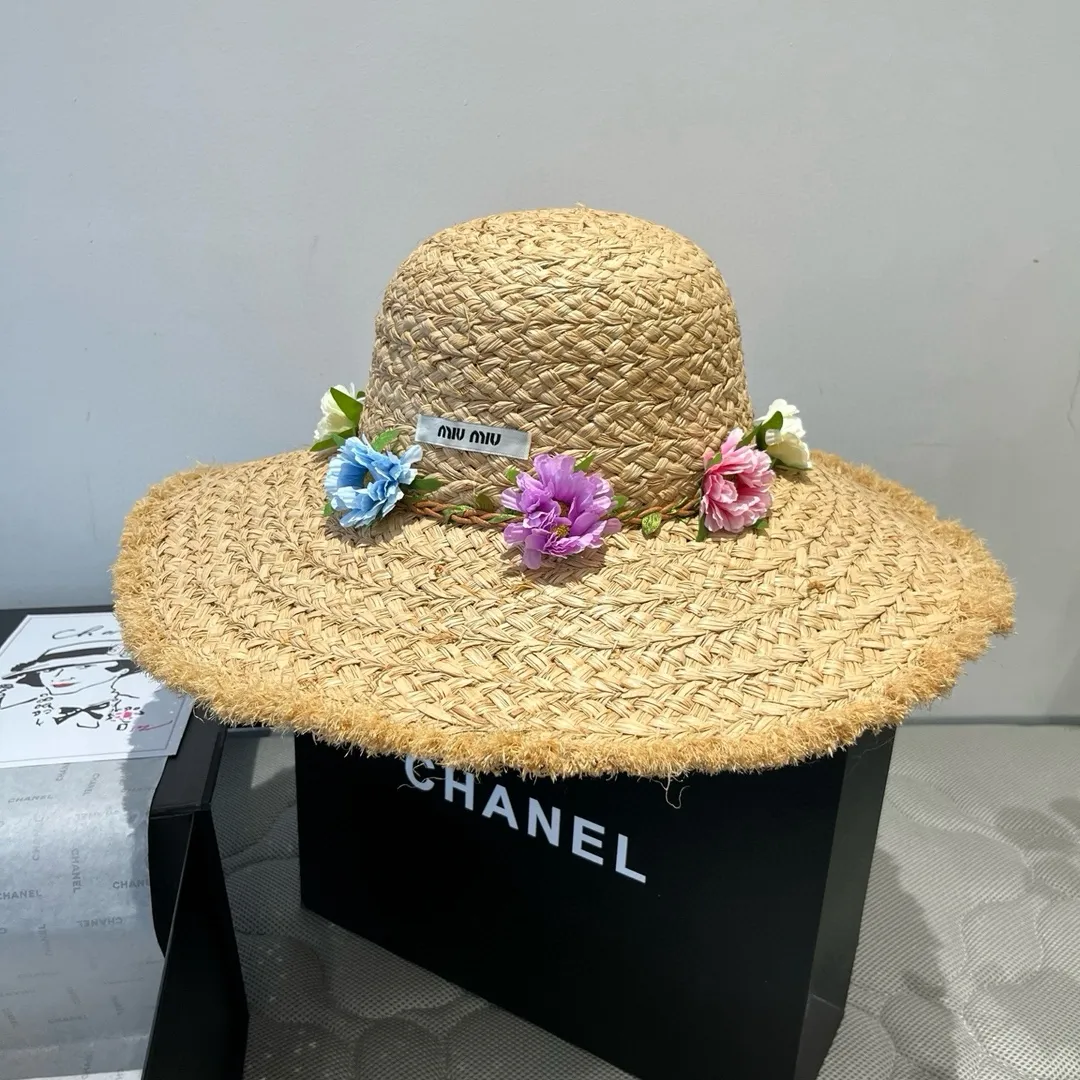 150¥ miumiu raffia straw hat, a must-have for travel, head circumference 57cm
