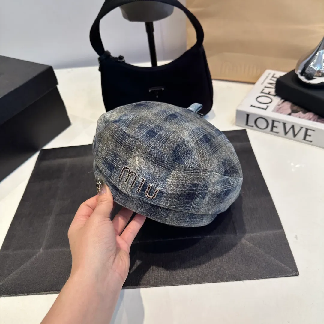 P60 miumiu autumn and winter new wool beret, official model, retro style sub-beret, head circumference 57cm