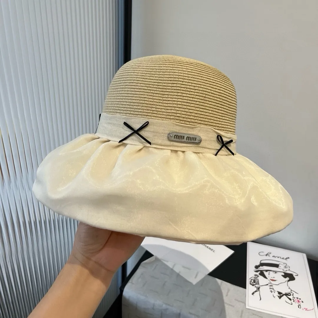 💰120¥ miumiu new lantern hat, sunshade straw hat, anti-UV brim, head circumference 57cm