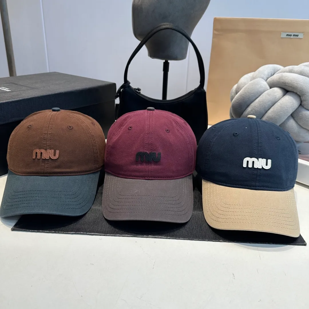 P60 miumiu new 25 spring and summer baseball cap, widened to show small head, new logo embroidery for spring and summer, same style for men and women