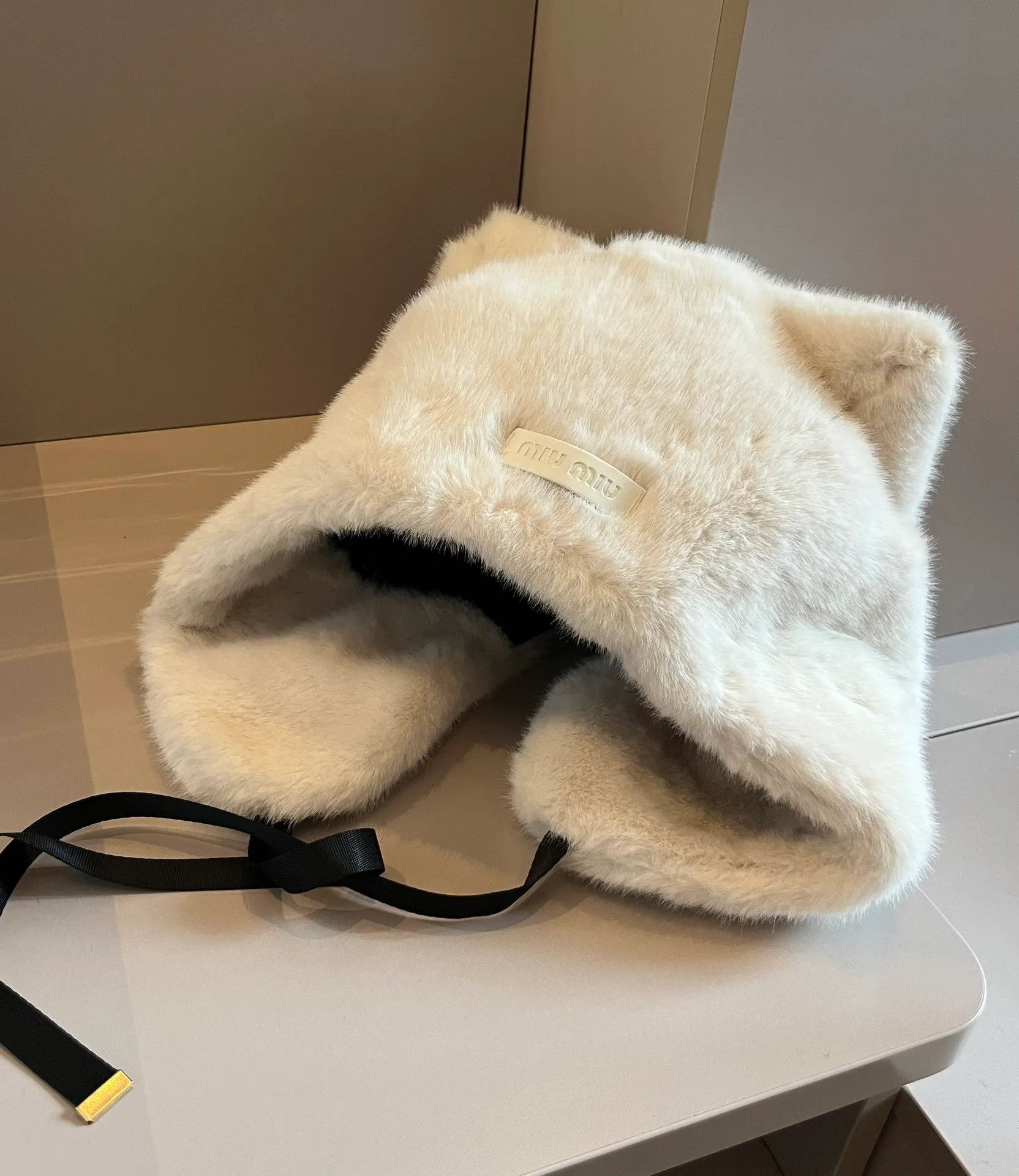 💰110¥ Miumiu new cat ear ear protection hat, mink fur fabric