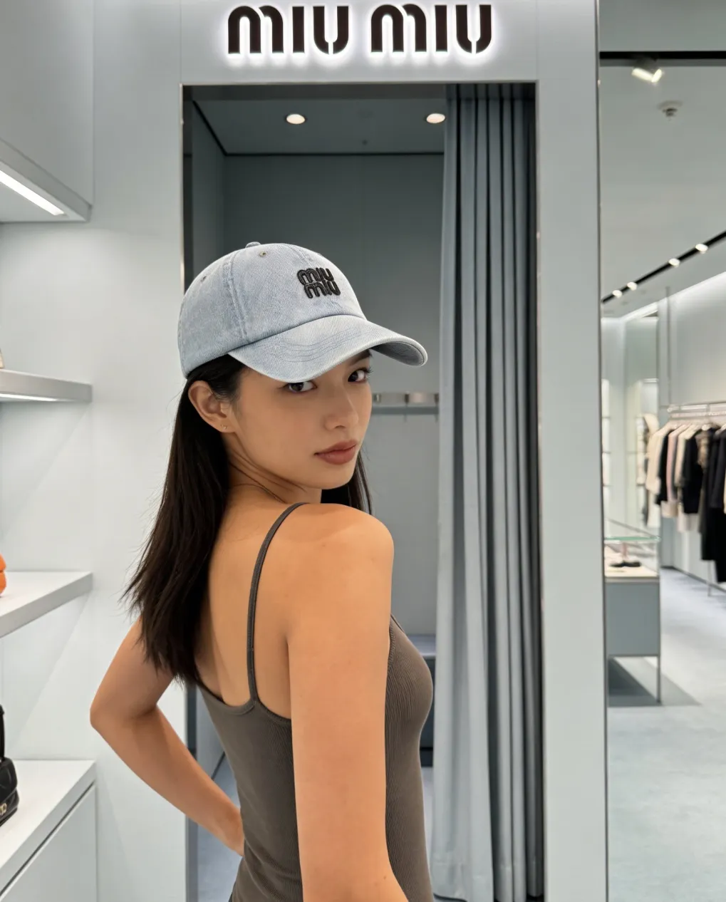 miumiu denim spring and summer baseball cap