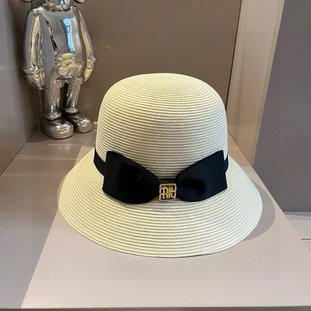 💰150¥ miumiu straw hat, ladylike round hat, high-end customization, head circumference 57cm