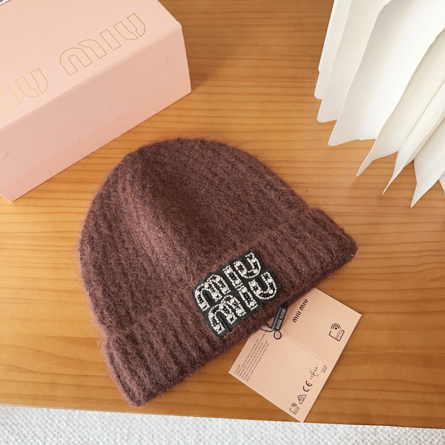 🉐️120 miumiu new autumn and winter knitted beanie This is so cute! The earmuffs are such a beauty! Soft and waxy