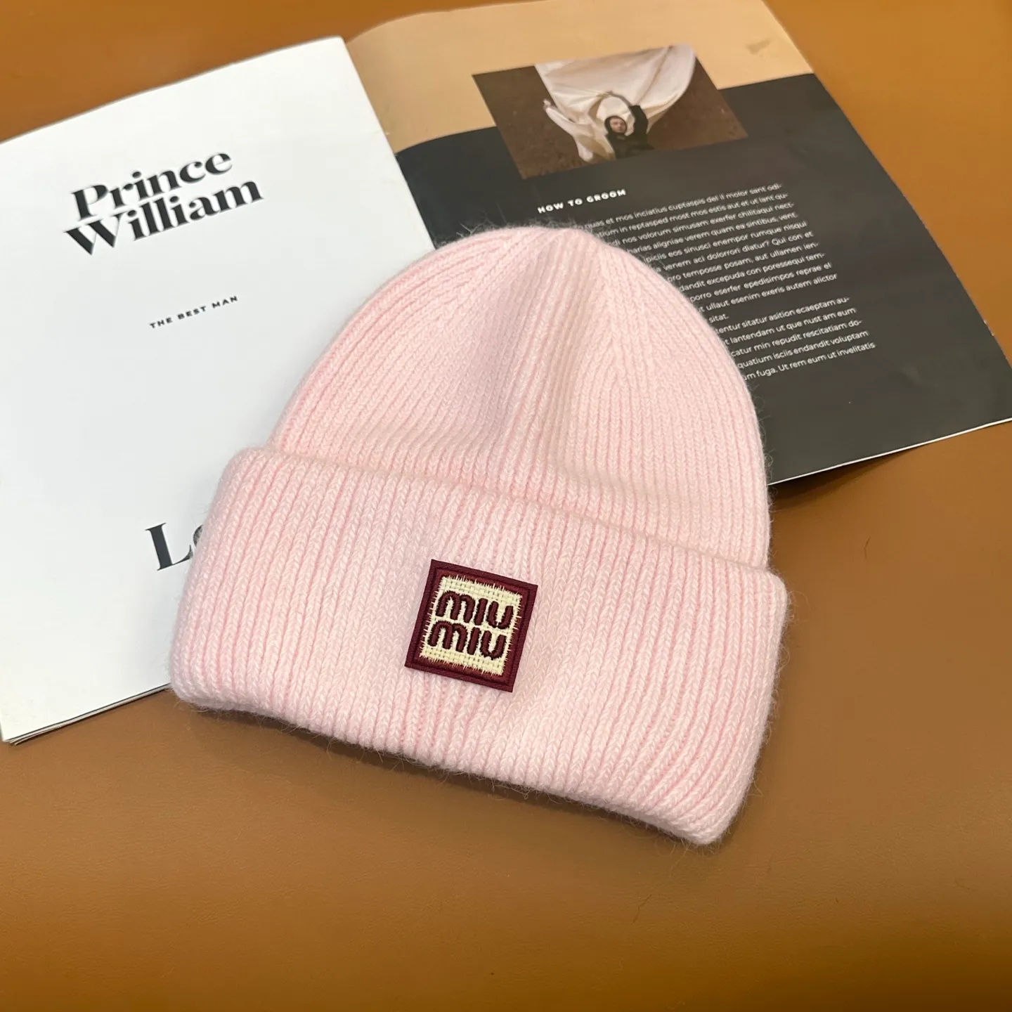 P50 miumiu Miu Miu counter's popular embroidered logo knitted hat! Xiaohongshu’s new product is released, it’s so 🉑️, high-elastic fabric, classic color