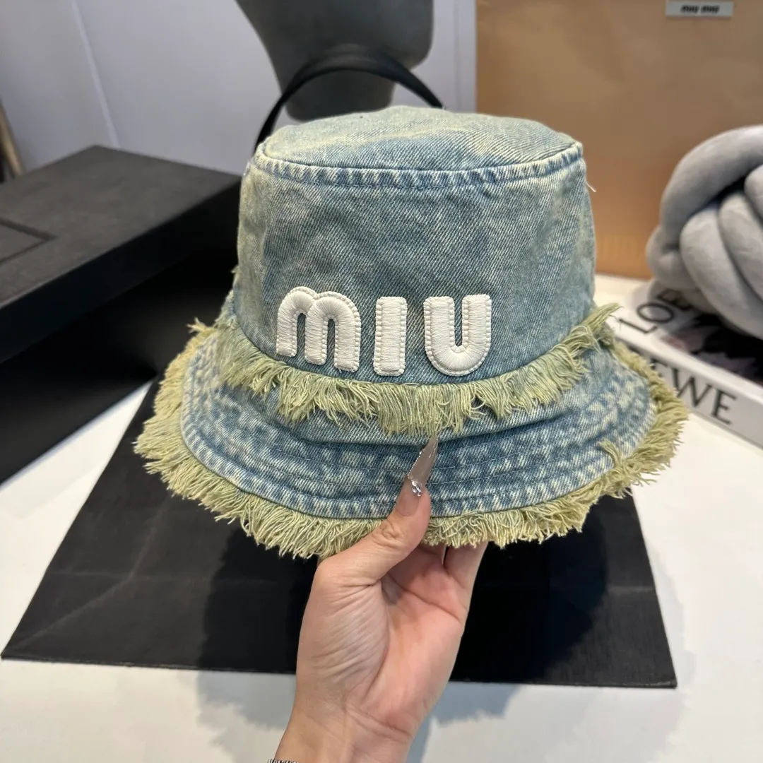 P70 miumiu high-end denim fisherman hat, original quality, head circumference 57cm