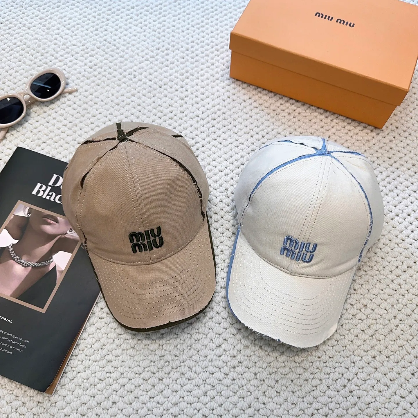 P86 💛 Comes with dust bag. [Miumiu Miu Miu] High version new order style embroidered baseball cap 🧢 Great brand style, super easy to match, hurry up and get it!