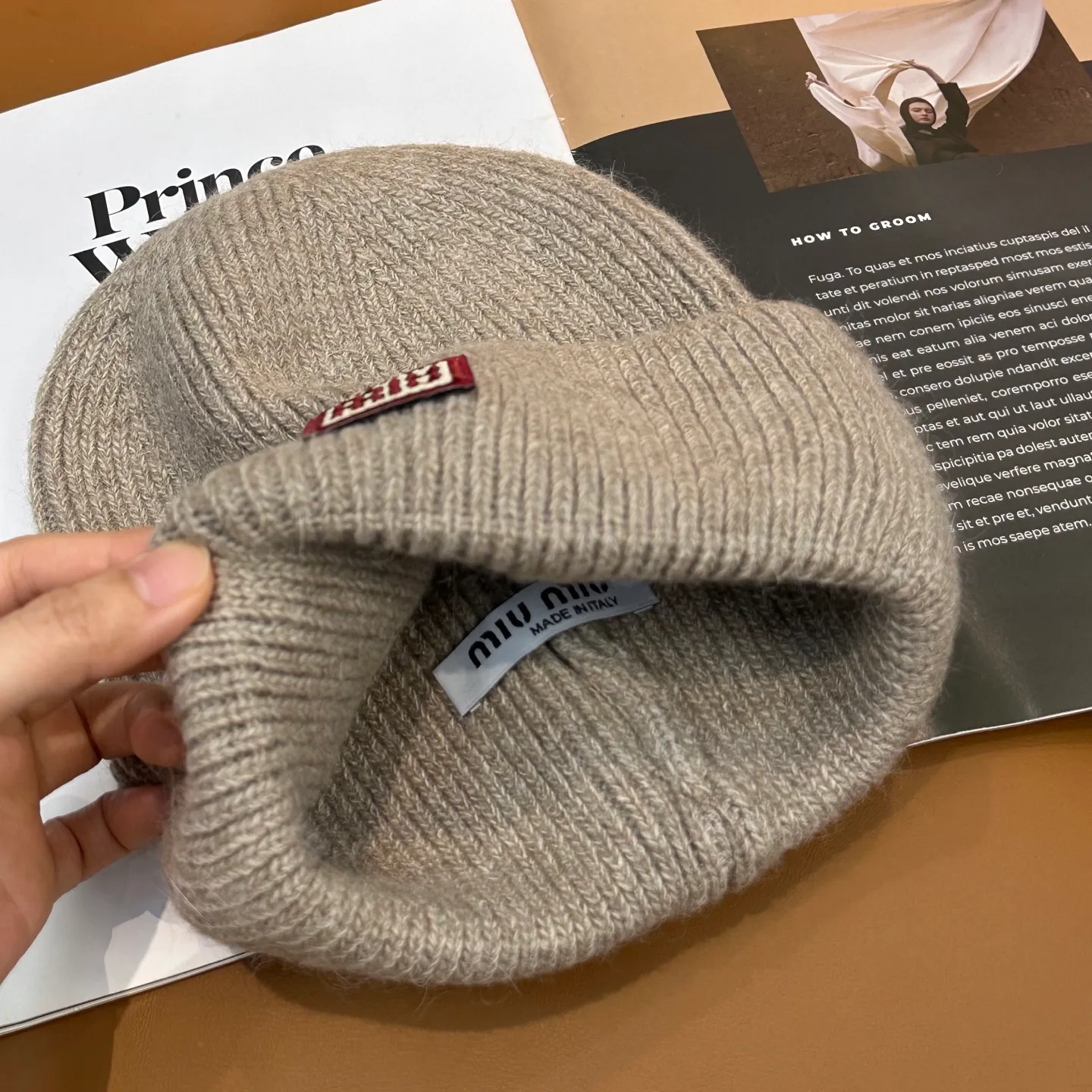 P50 miumiu Miu Miu counter's popular embroidered logo knitted hat! Xiaohongshu’s new product is released, it’s so 🉑️, high-elastic fabric, classic color