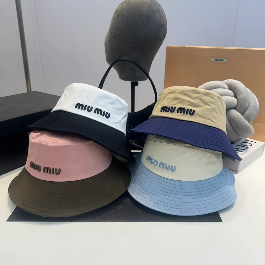 P56 MiuMiu Miu Miu girl's daily bucket hat. A very versatile baseball cap. Classic embroidered logo. Versatile and fashionable.