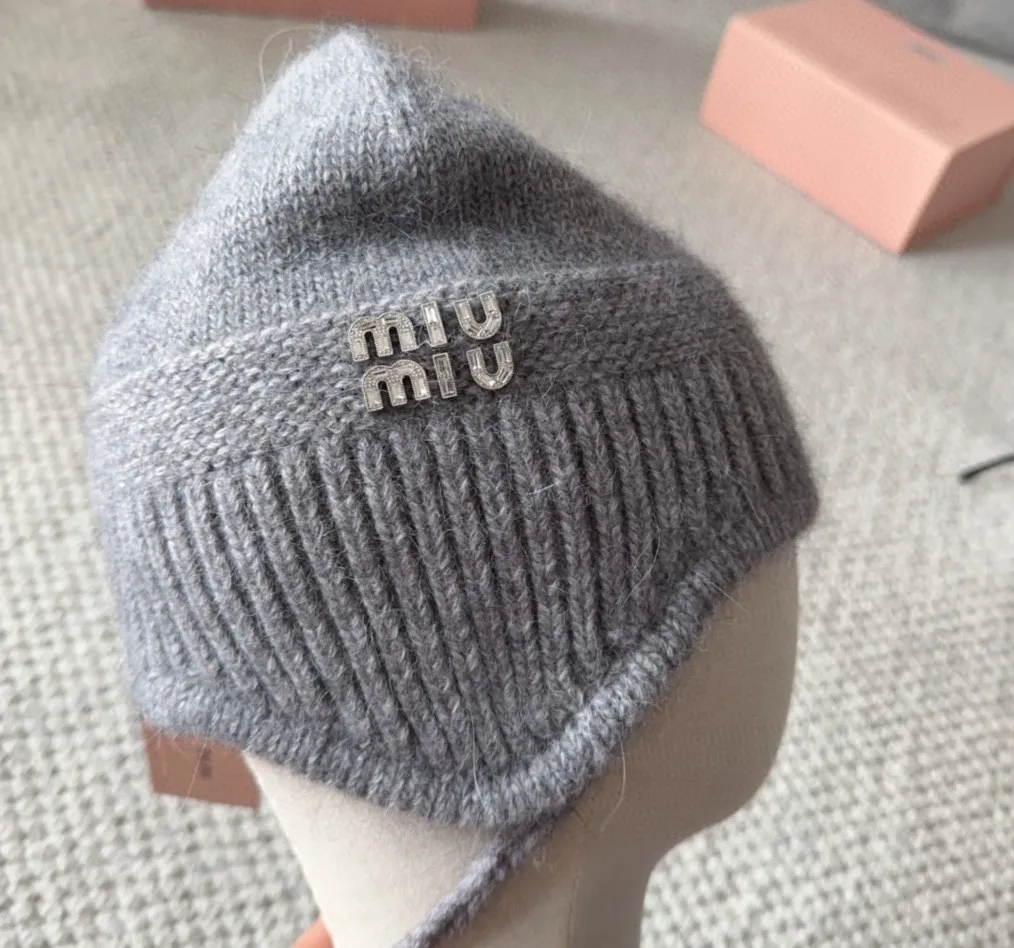 💰100 miumiu new autumn and winter knitted beanie This is so cute! The earmuffs are such a beauty! Soft and waxy