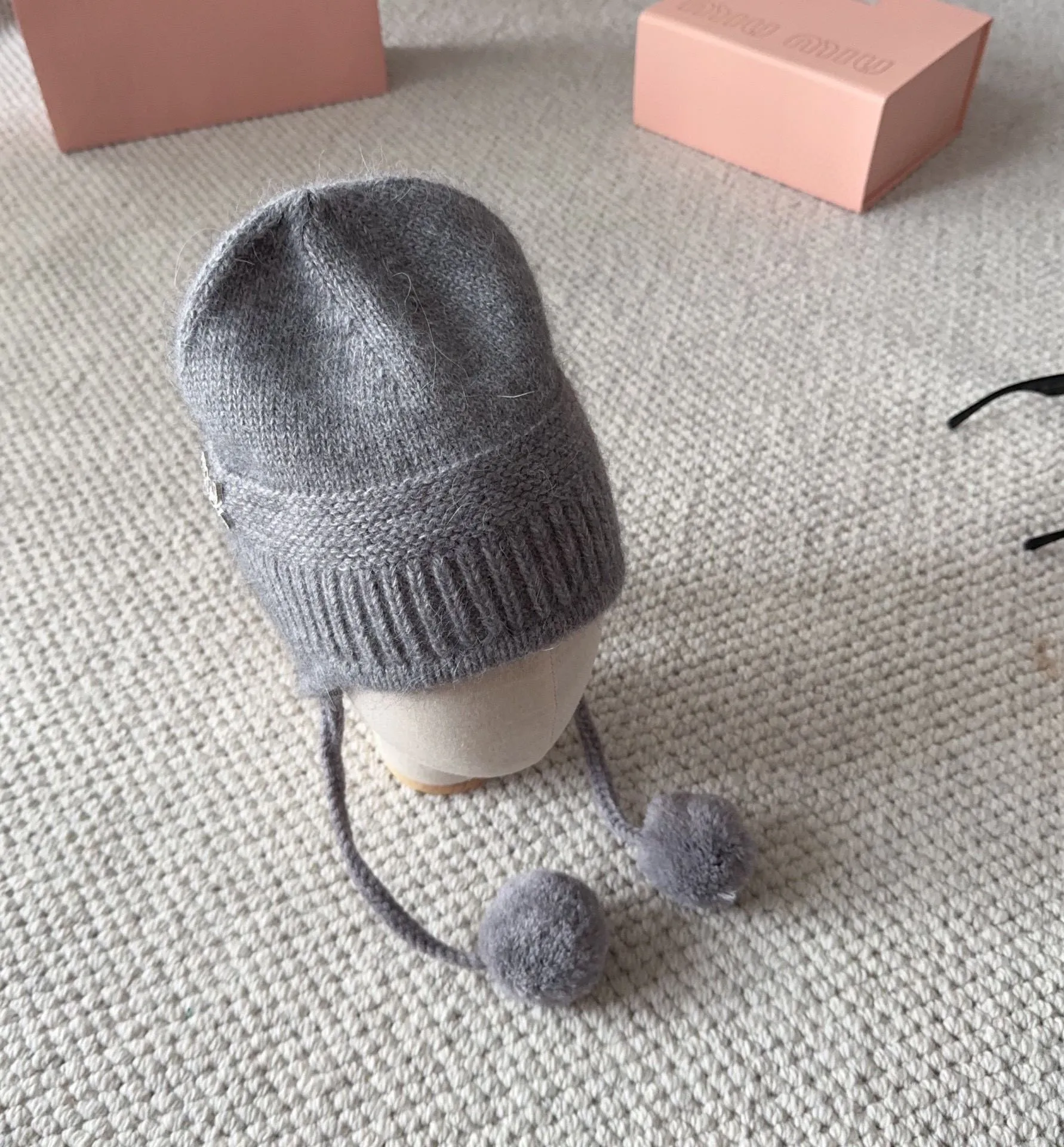 💰100 miumiu new autumn and winter knitted beanie This is so cute! The earmuffs are such a beauty! Soft and waxy