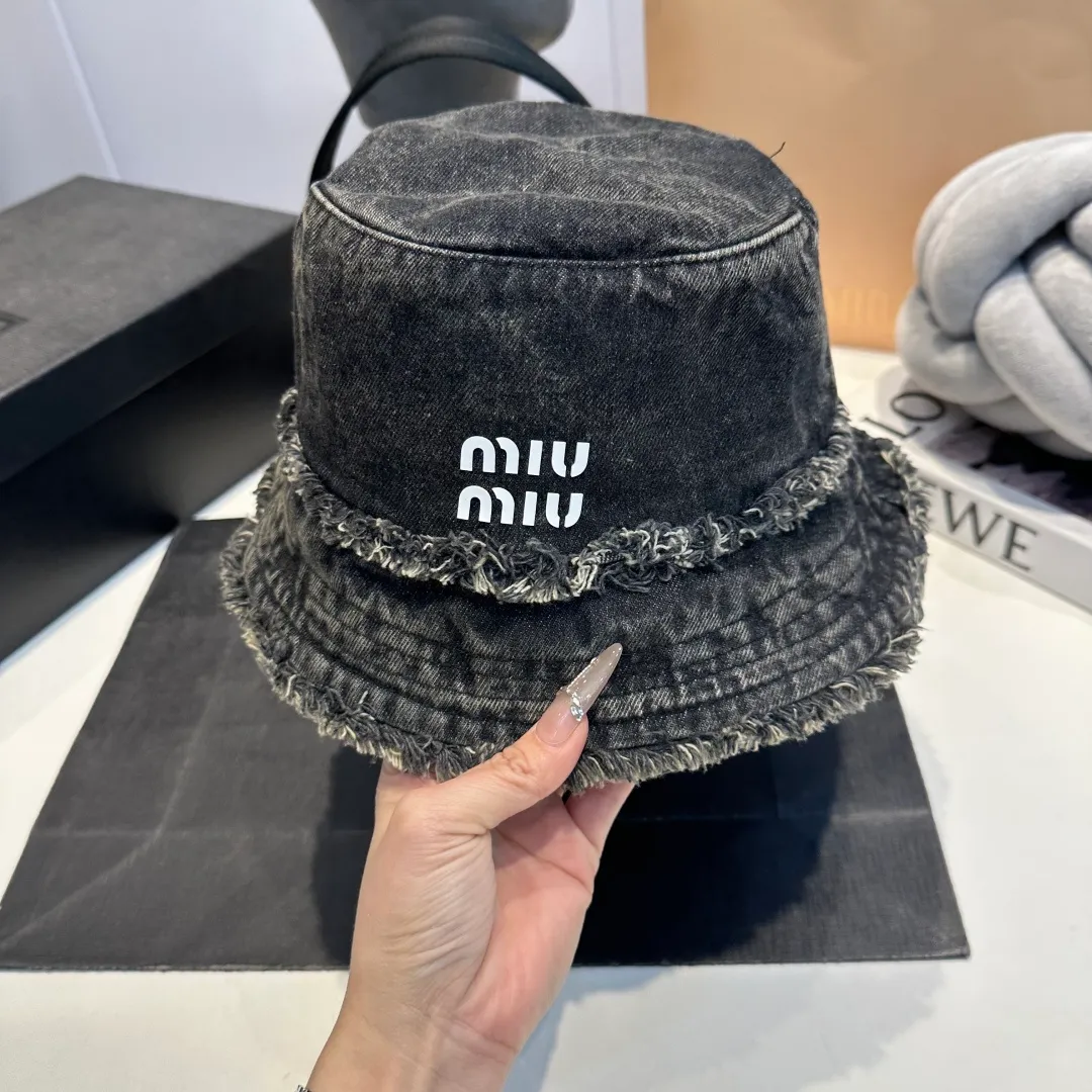P70 miumiu high-end denim fisherman hat, original quality, head circumference 57cm