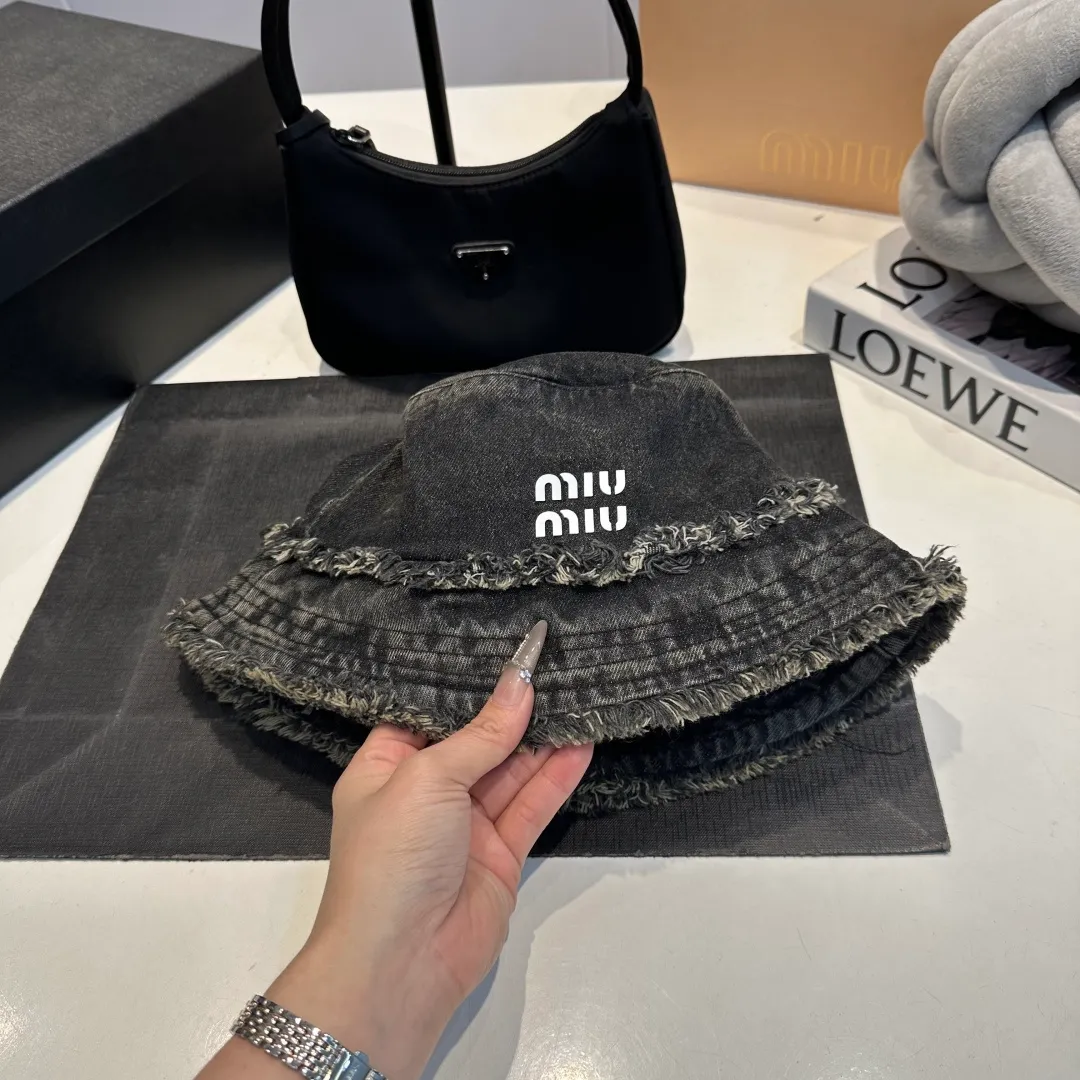 P70 miumiu high-end denim fisherman hat, original quality, head circumference 57cm