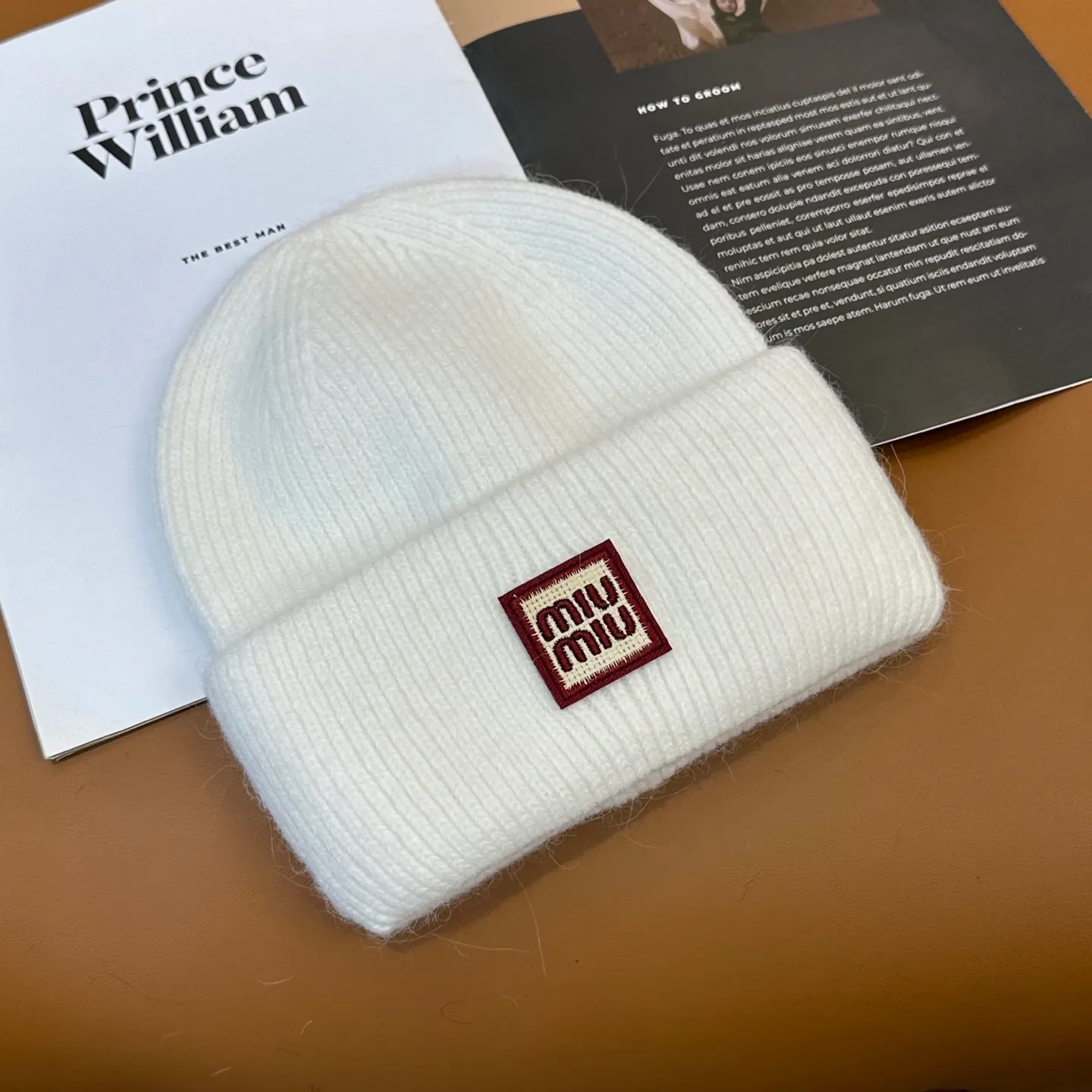 P50 miumiu Miu Miu counter's popular embroidered logo knitted hat! Xiaohongshu’s new product is released, it’s so 🉑️, high-elastic fabric, classic color