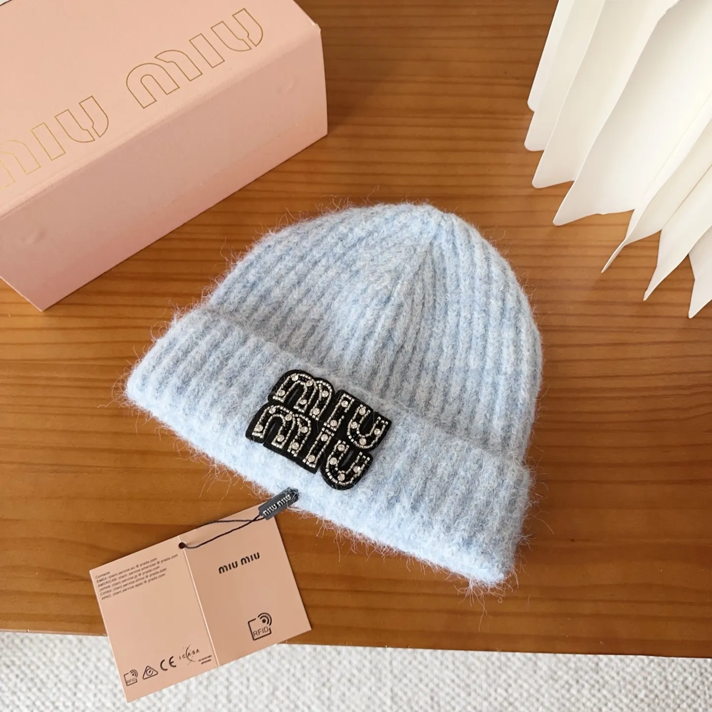 🉐️120 miumiu new autumn and winter knitted beanie This is so cute! The earmuffs are such a beauty! Soft and waxy