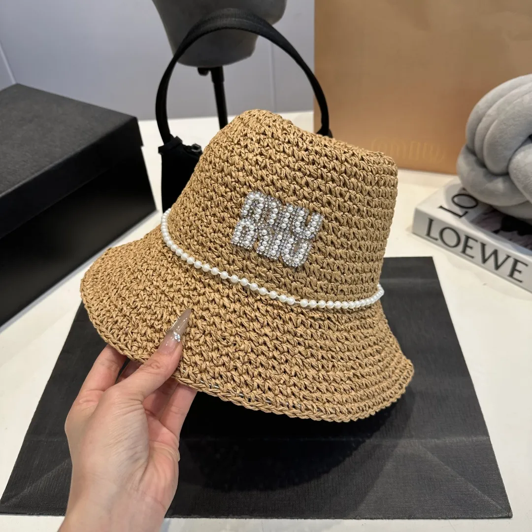 P60 miumiu new flat-top sun hat, straw sun hat, head circumference 57cm