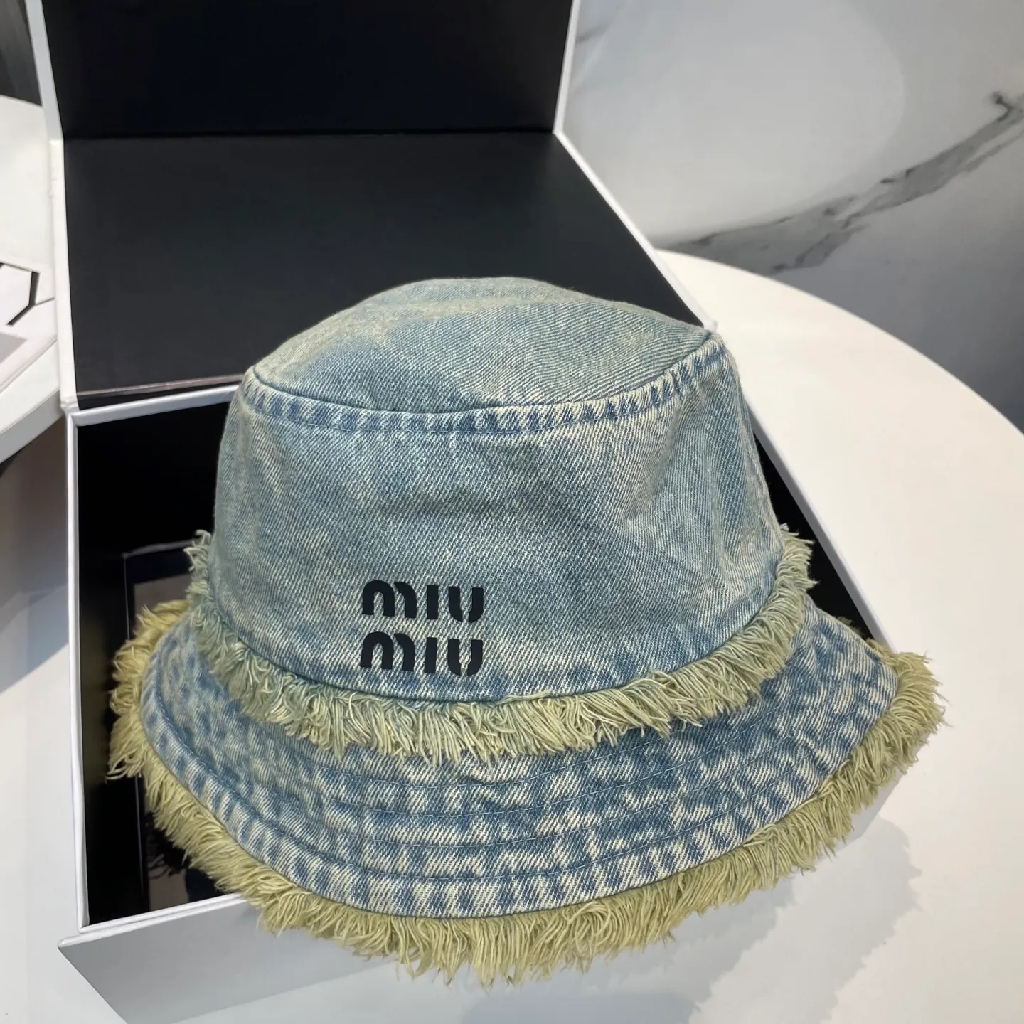 P66 💛 Comes with dust bag miumiu 2025 new washed soft denim men’s and women’s fisherman hat 🌈 Simple folding sunshade ~ a very textured one