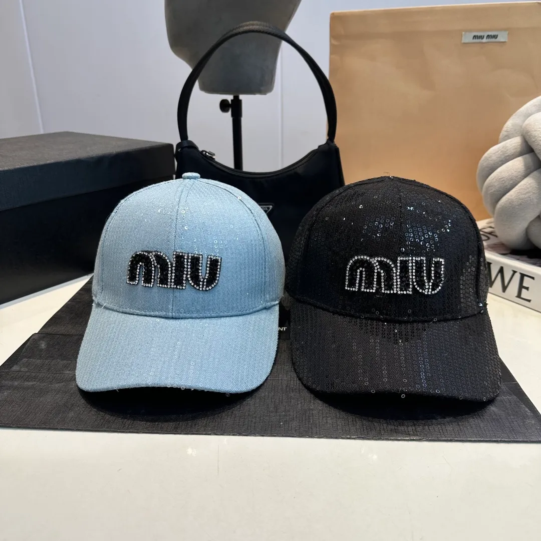 P60 miumiu new 25 spring and summer denim baseball cap, widened and small, 25 spring and summer new logo embroidery, same style for men and women