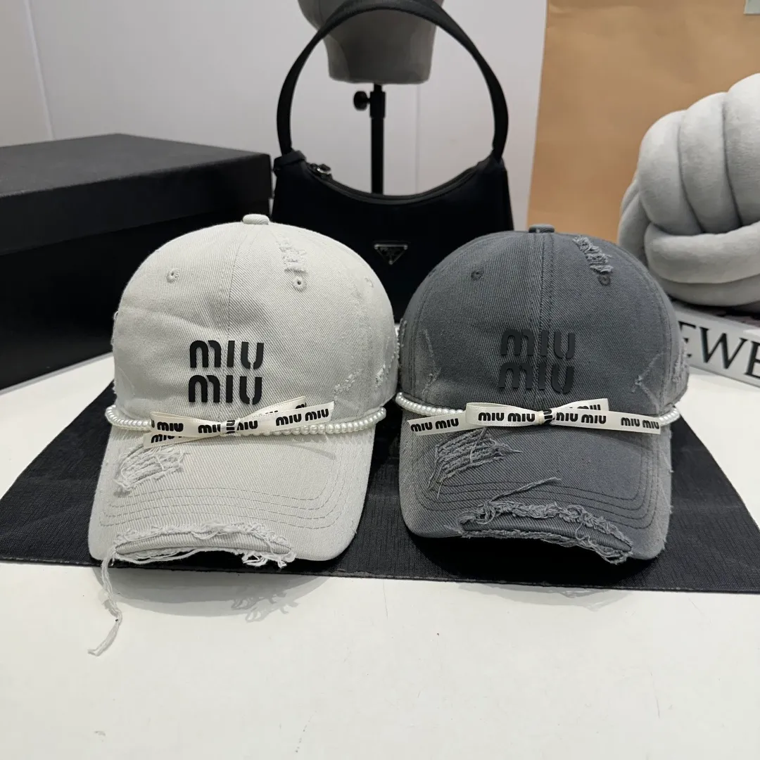 P60 miumiu's new bow-tie real pearl hole baseball cap, the hottest color at the moment - full of street style! Trendy and versatile, Xiaohongshu grows grass, poison, get your boyfriend, and cool together
