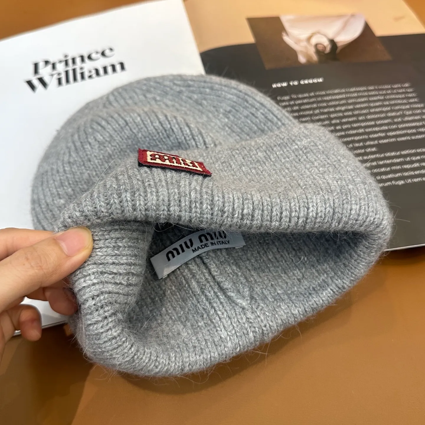 P50 miumiu Miu Miu counter's popular embroidered logo knitted hat! Xiaohongshu’s new product is released, it’s so 🉑️, high-elastic fabric, classic color