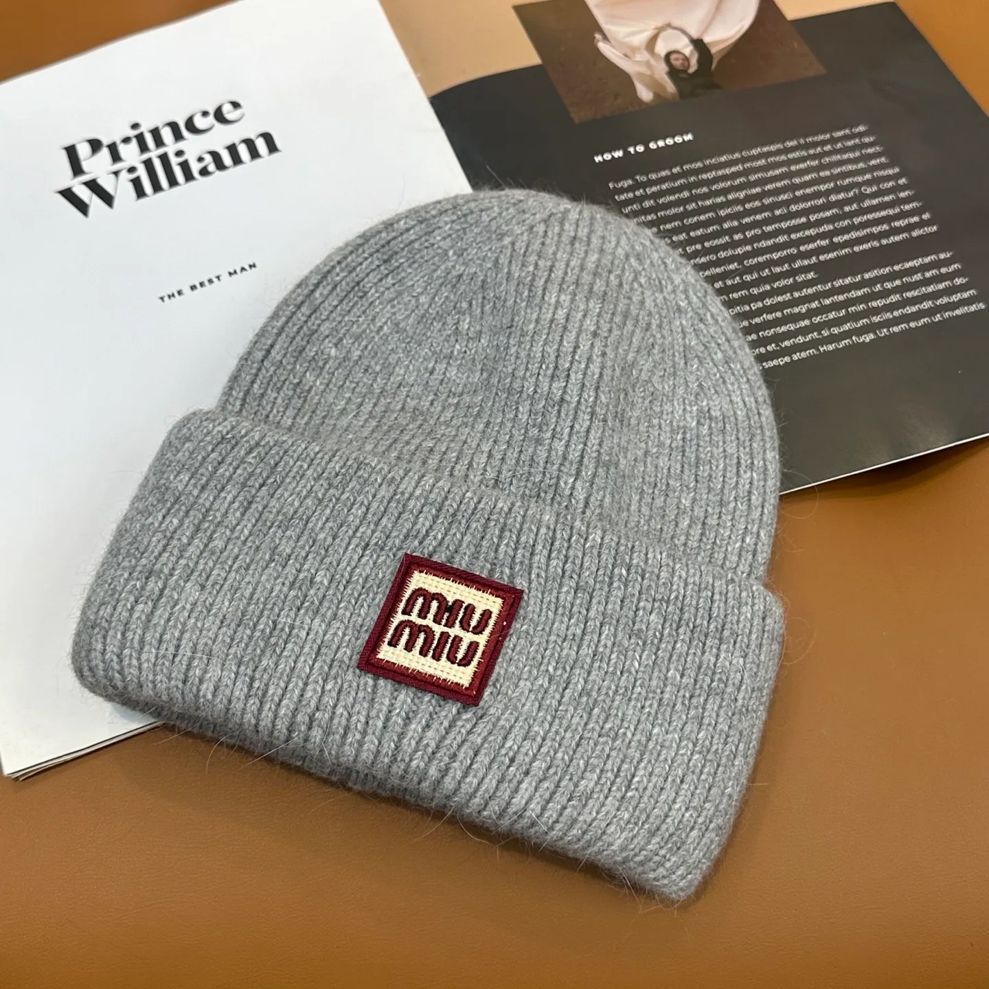 P50 miumiu Miu Miu counter's popular embroidered logo knitted hat! Xiaohongshu’s new product is released, it’s so 🉑️, high-elastic fabric, classic color