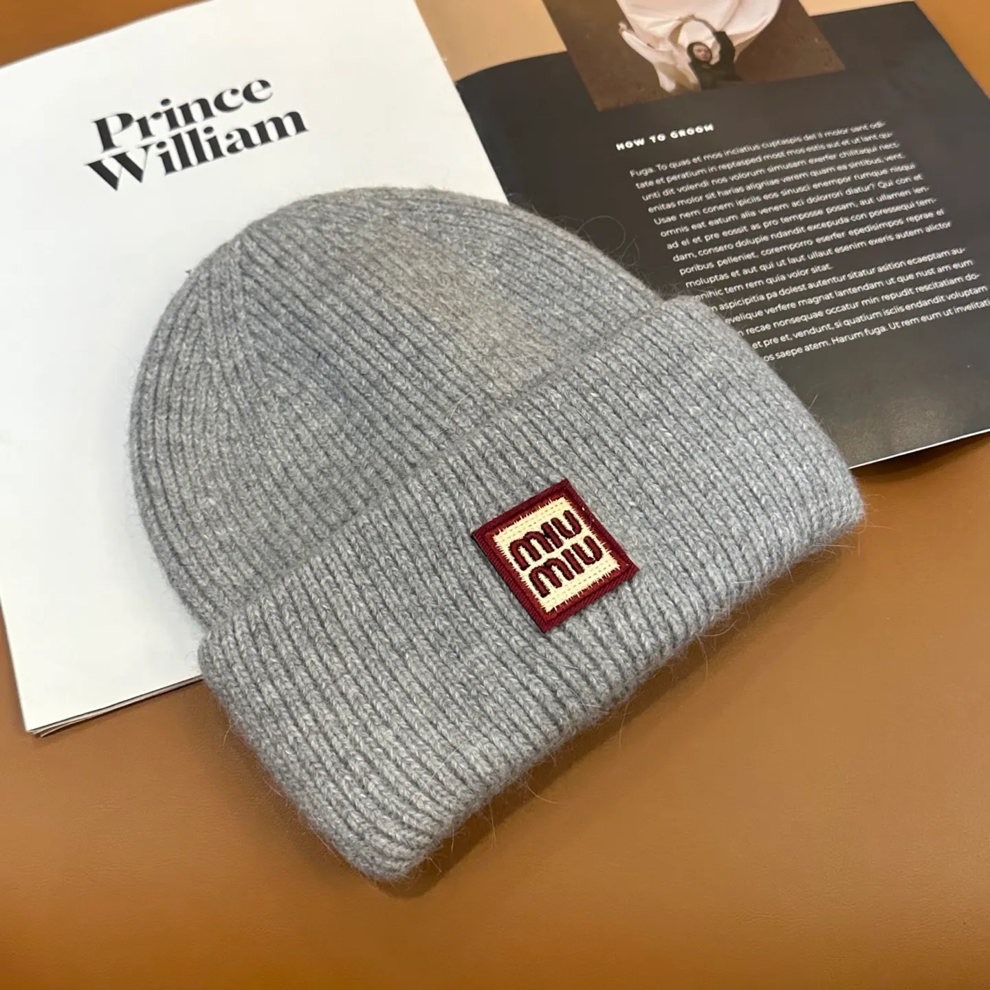 P50 miumiu Miu Miu counter's popular embroidered logo knitted hat! Xiaohongshu’s new product is released, it’s so 🉑️, high-elastic fabric, classic color