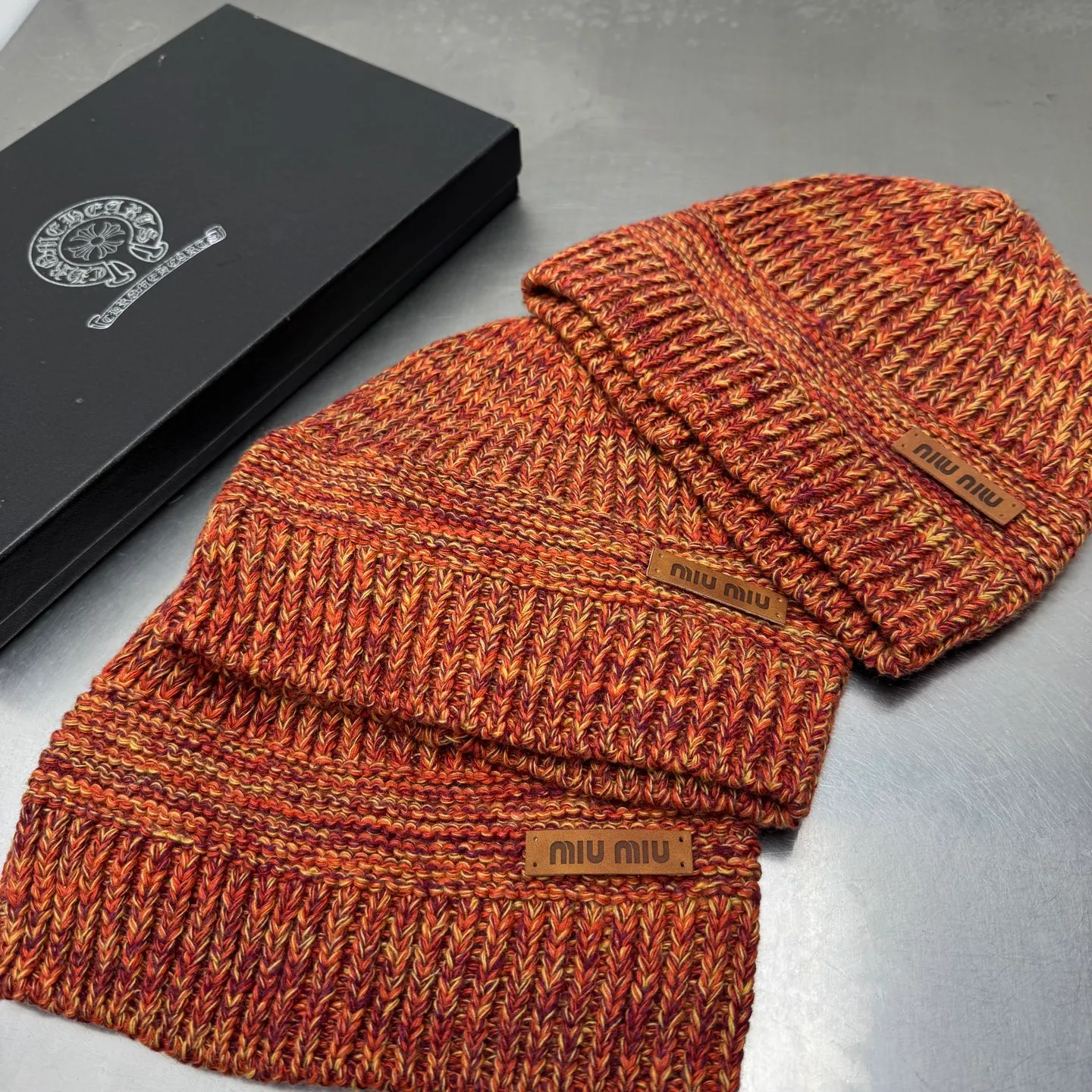 Miumiu bucket hat knitted hat pile hat