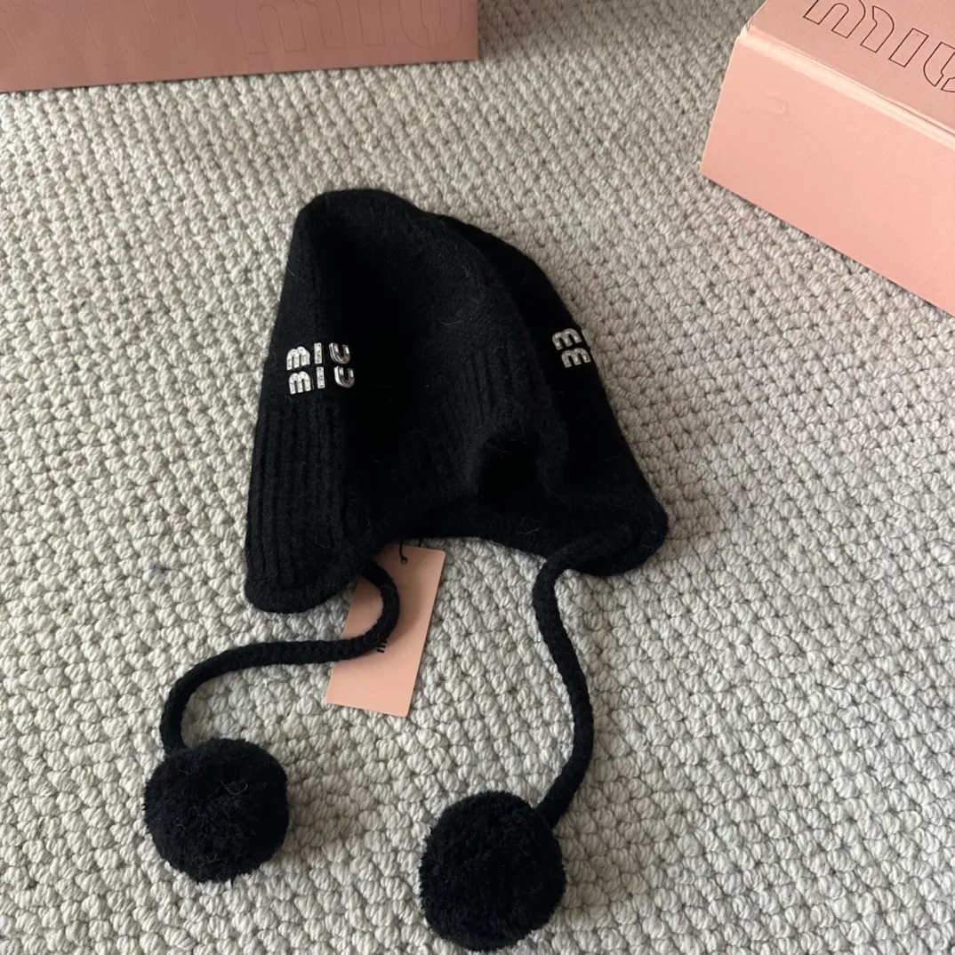 💰100 miumiu new autumn and winter knitted beanie This is so cute! The earmuffs are such a beauty! Soft and waxy