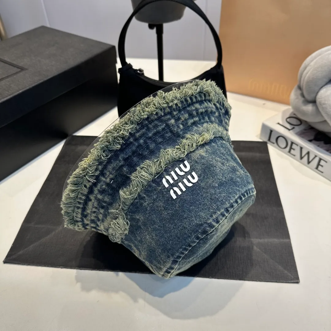P70 miumiu high-end denim fisherman hat, original quality, head circumference 57cm