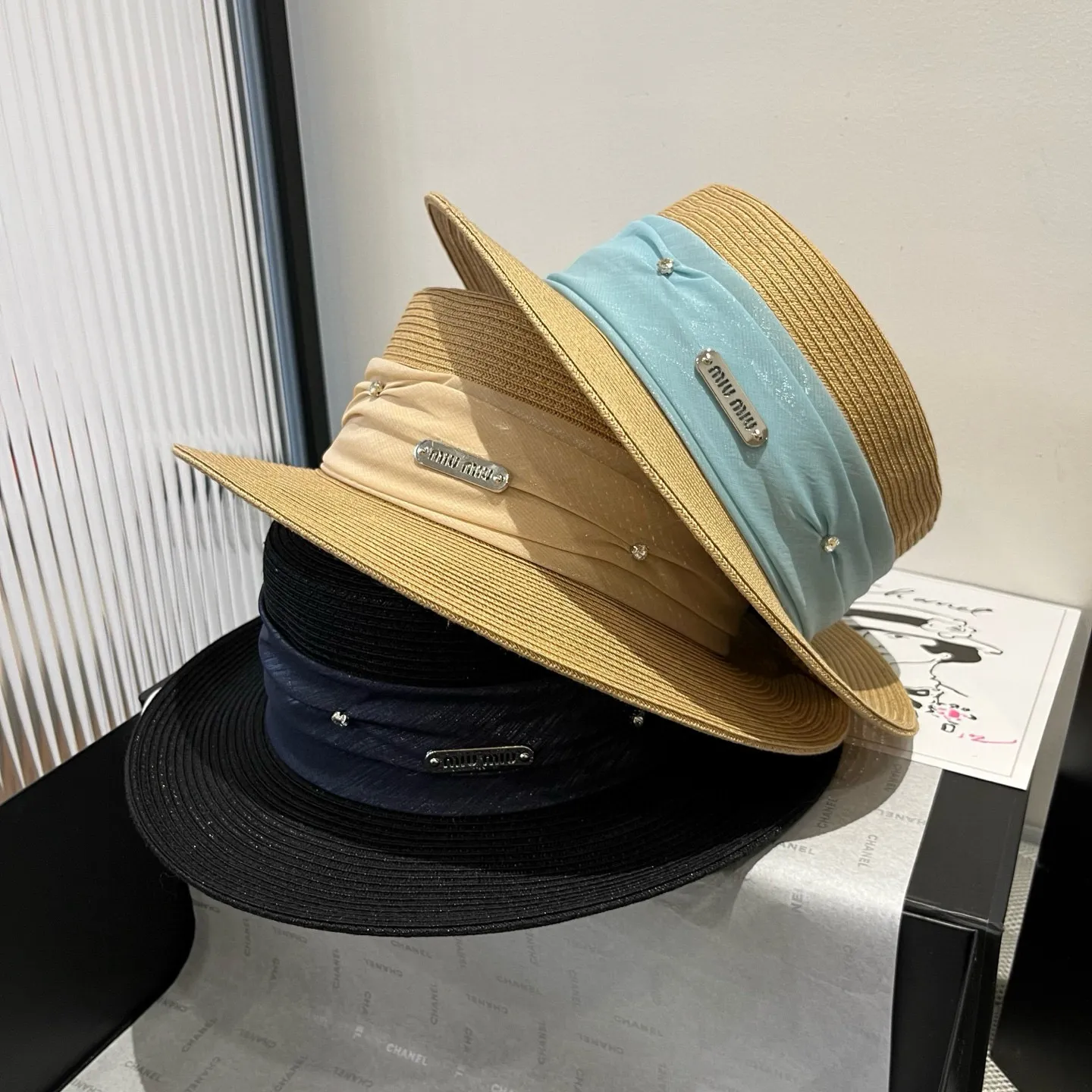 💰160¥ miumiu new flat top hat, advanced customization, head circumference 57cm