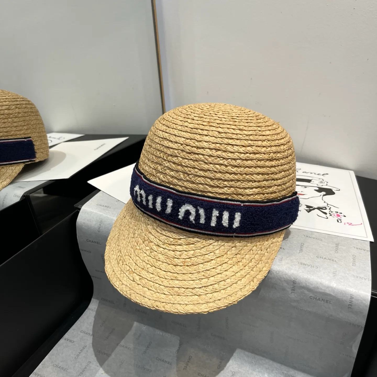 💰160¥ miumiu raffia knight hat, head circumference 57cm