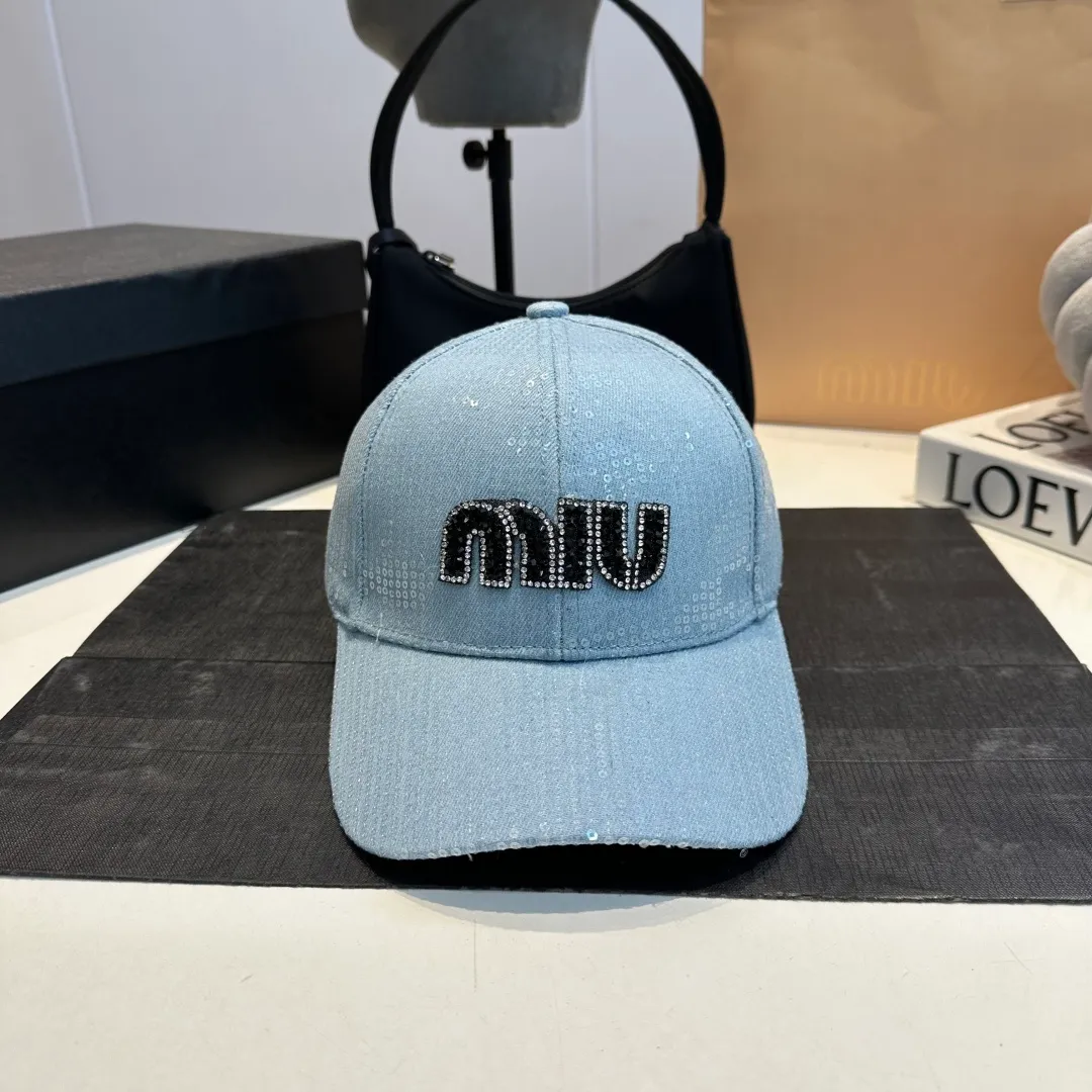 P60 miumiu new 25 spring and summer denim baseball cap, widened and small, 25 spring and summer new logo embroidery, same style for men and women