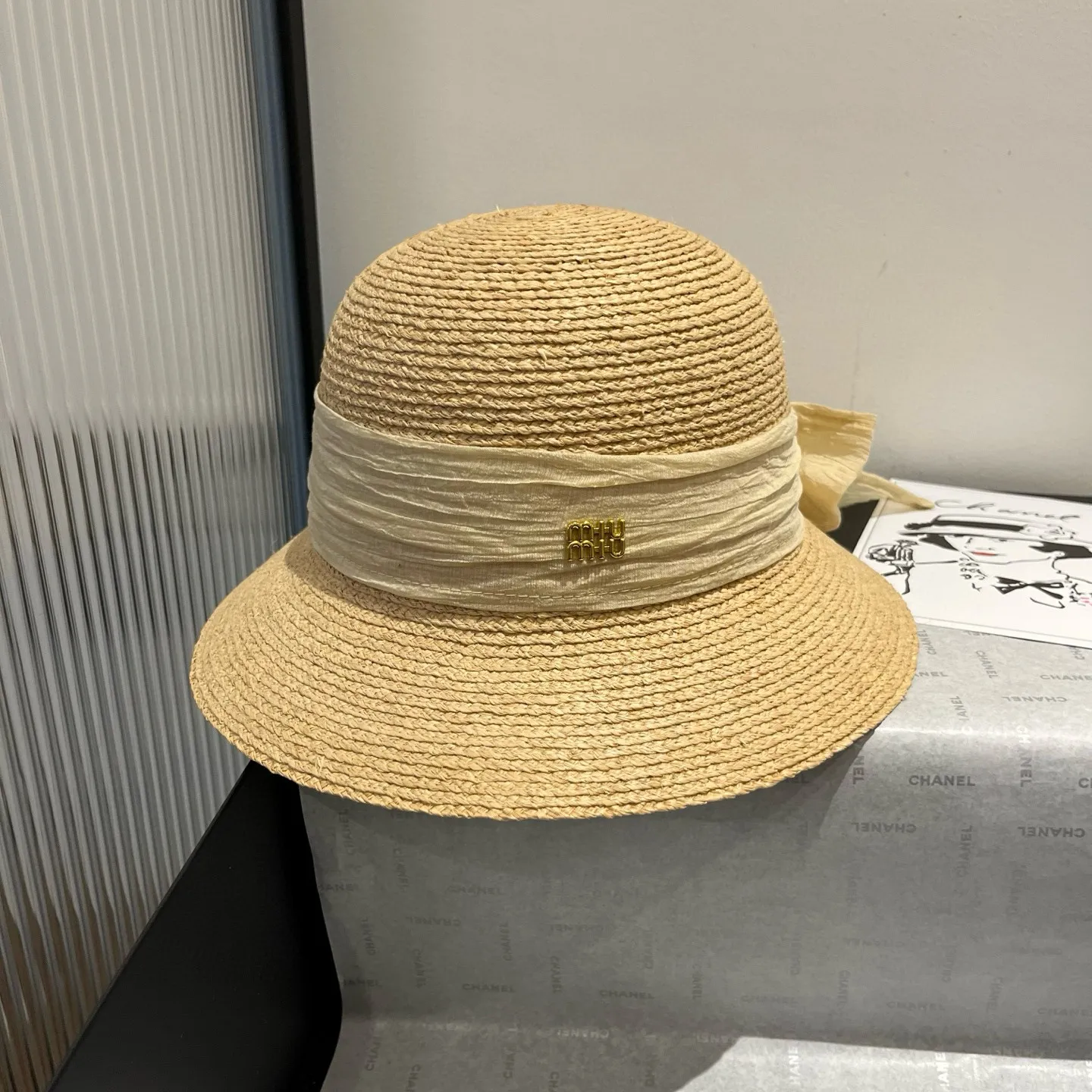 💰170¥ miumiu raffia hat, lady style, head circumference 57cm