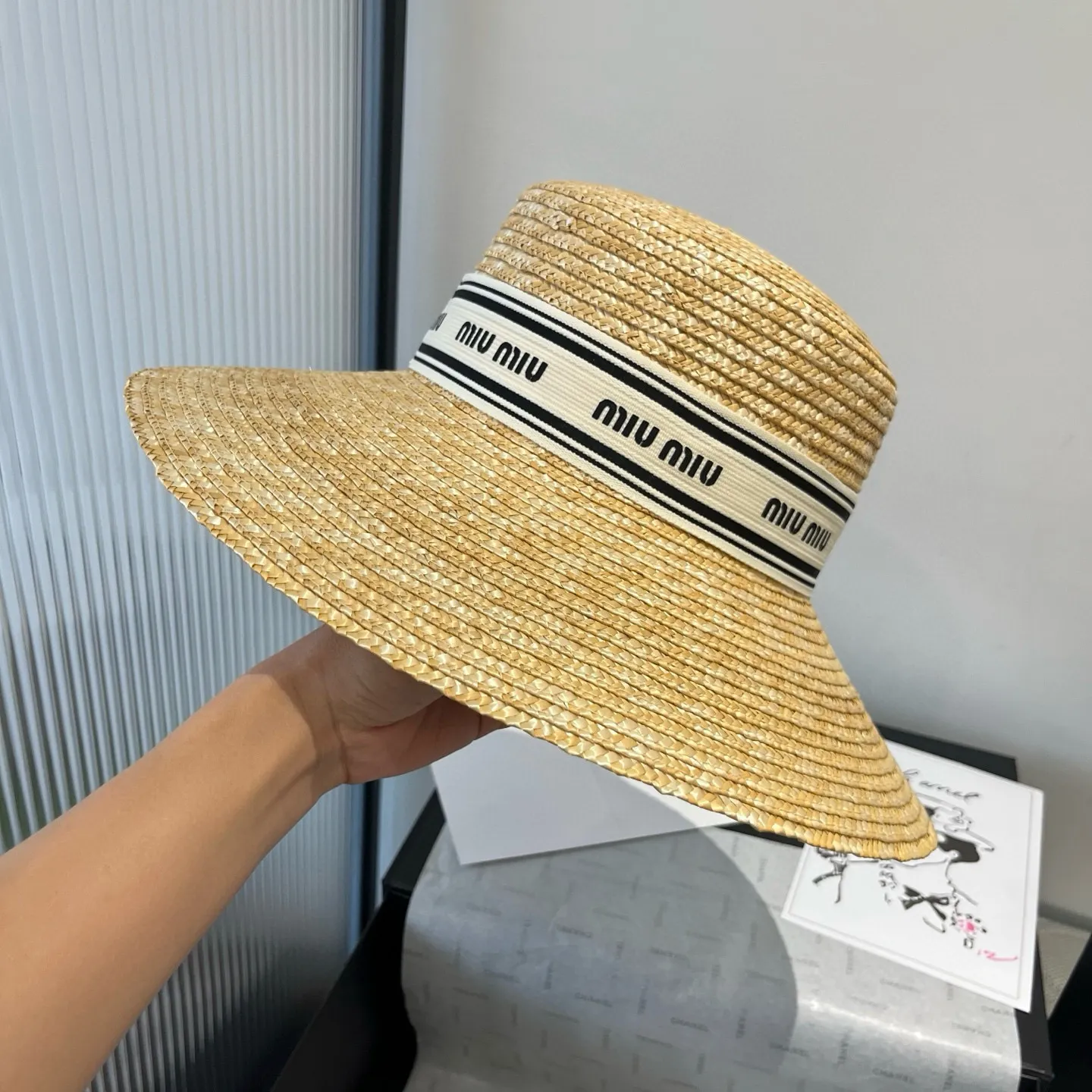 💰140¥ miumiu new straw hat, head circumference 57cm