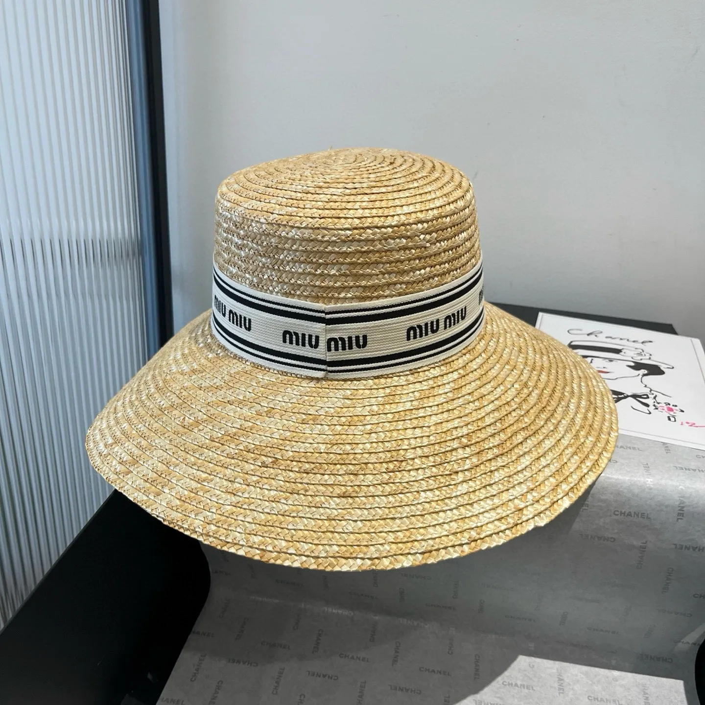 💰140¥ miumiu new straw hat, head circumference 57cm