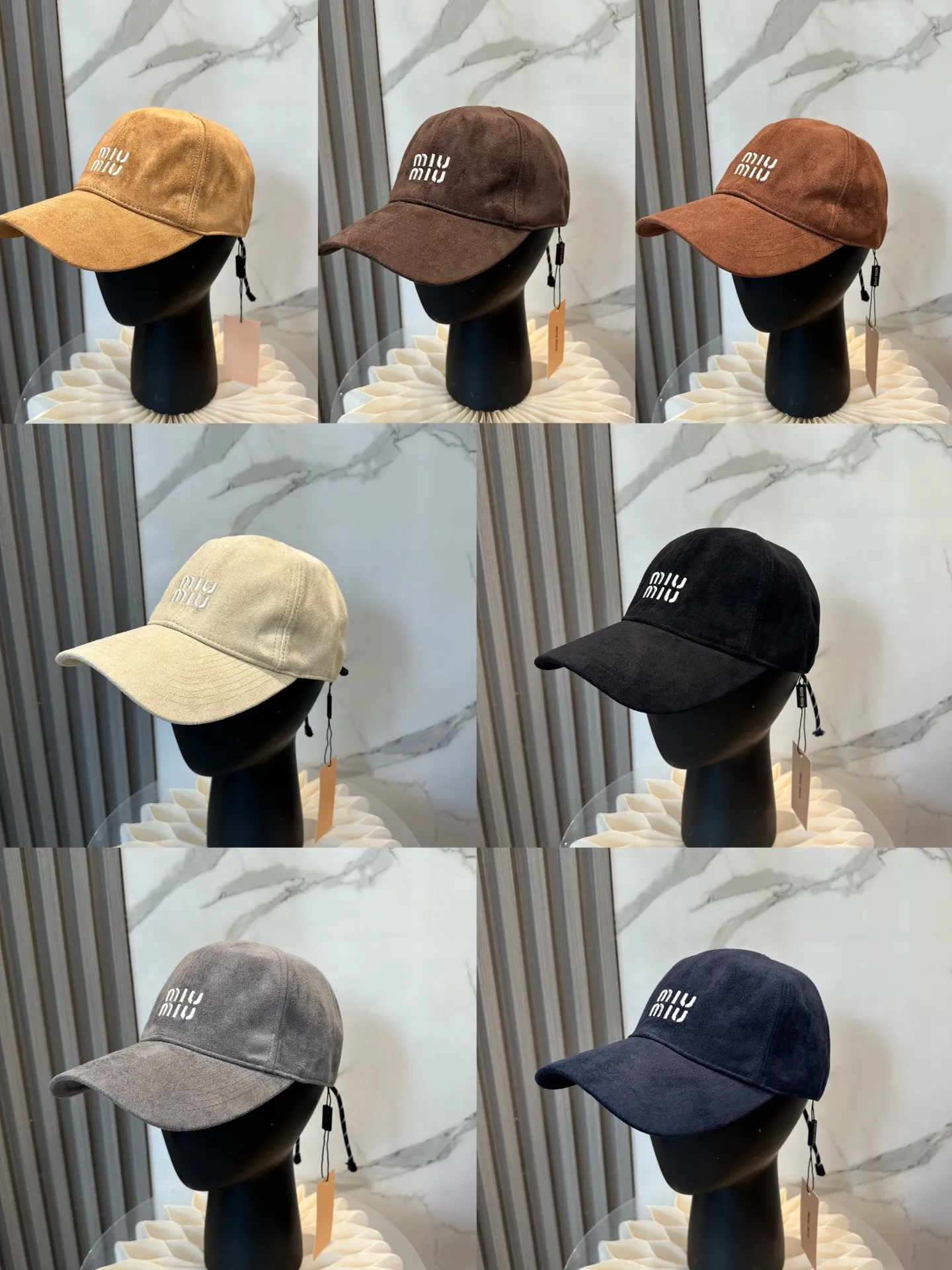 P70 miumiu Miu Miu's new leather baseball cap. The colors are so special~ Close your eyes and look in. They are all white colors. Same style for men and women.