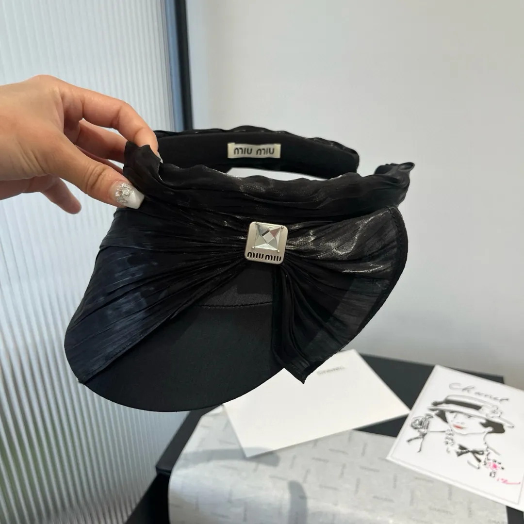 💰100¥ miumiu new silk headband, bow sun hat