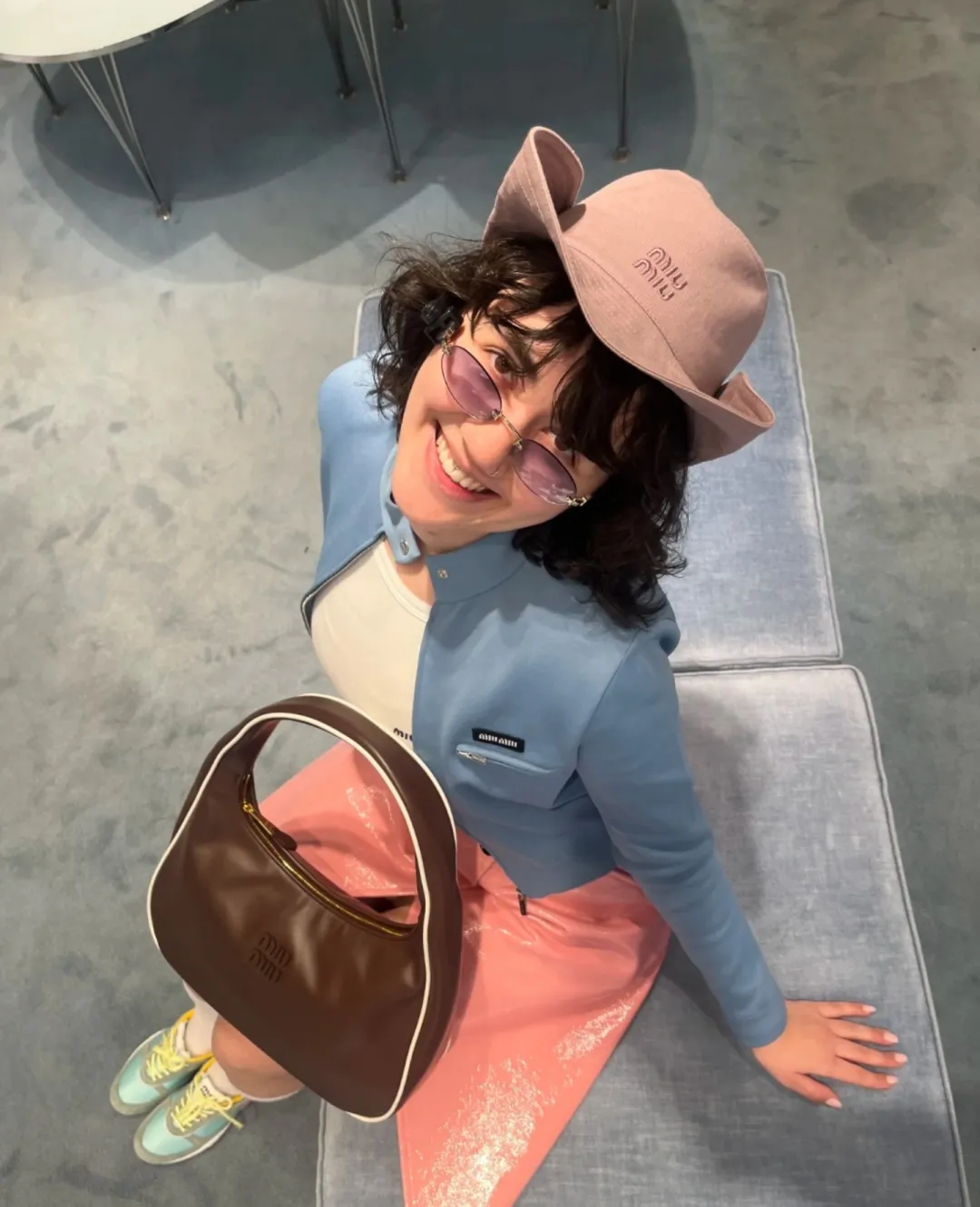P70 miumiu counter canvas bucket hat, one-to-one mold customization, head circumference 57cm, unisex
